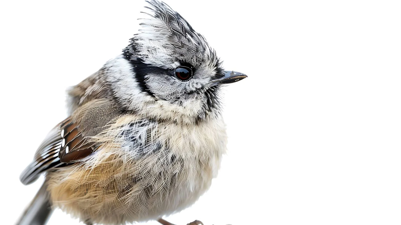 Isolated Crested Tit Close-Up Portrait — free download from Dotvec