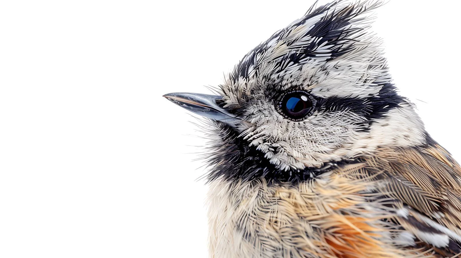 Close-up Isolated Crested Tit Bird — free download from Dotvec