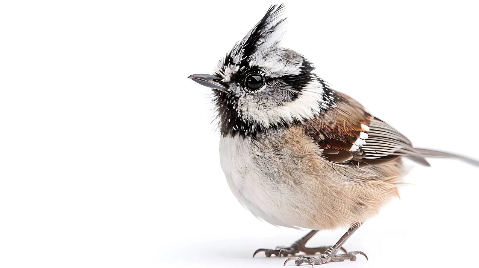 Crested Tit Bird White Background Isolation — free download from Dotvec