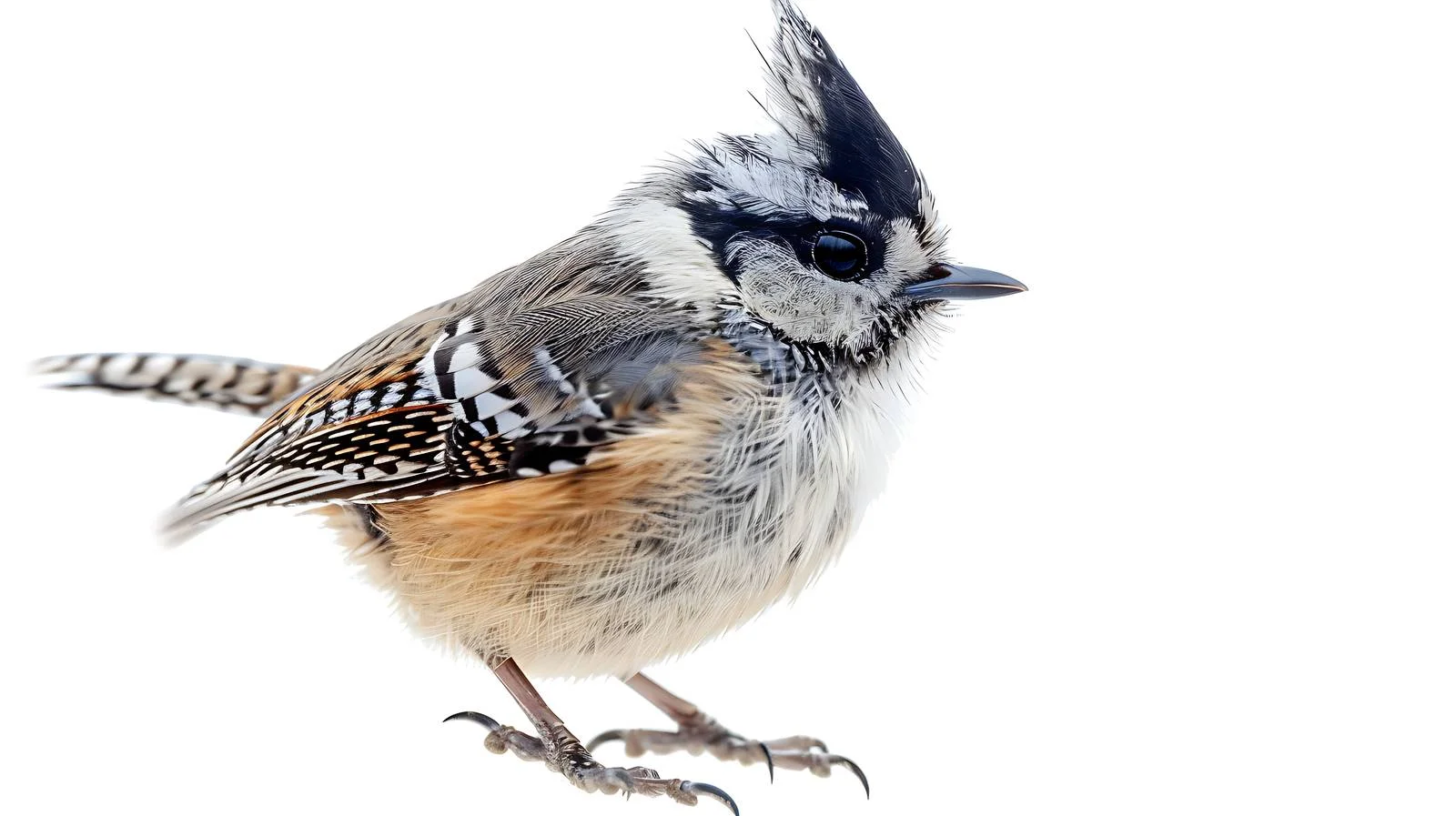 Crested Tit Bird on White Background — free download from Dotvec