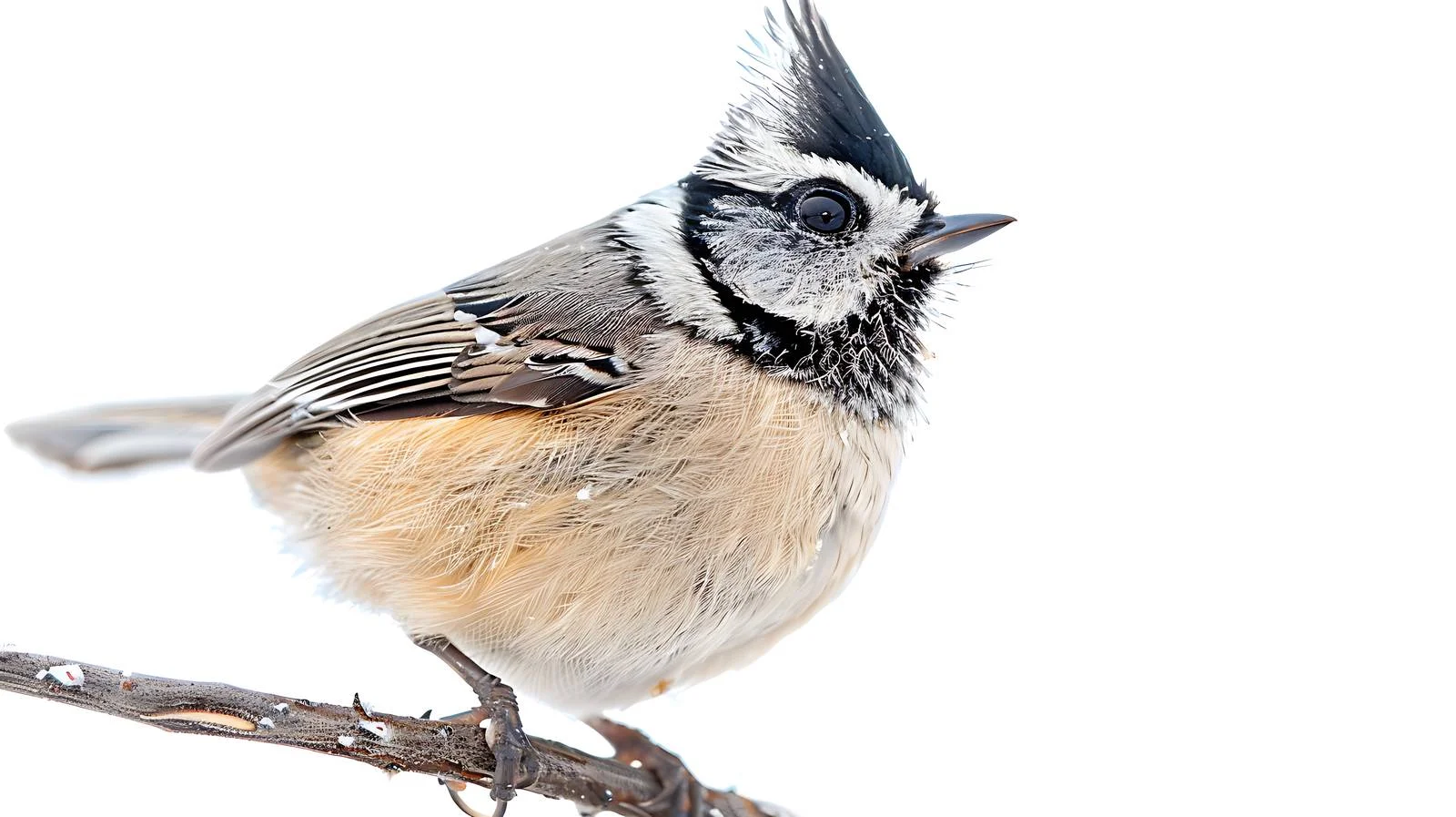 Crested Tit Bird on White Background – free lophophanes image from Dotvec