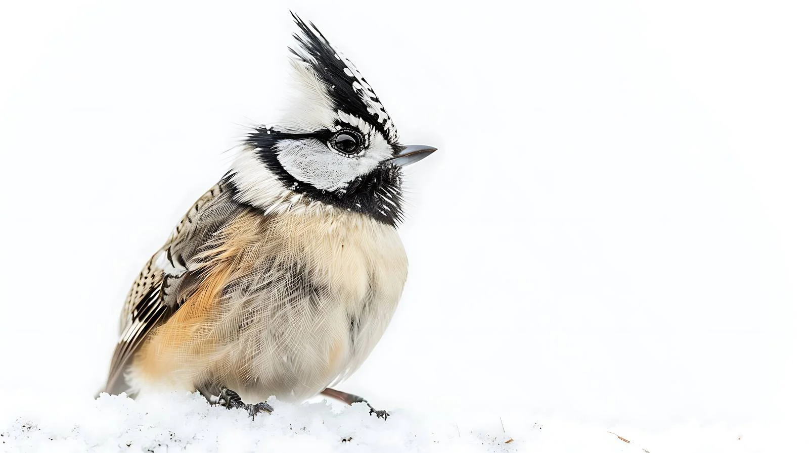 Graceful Crested Tit on White Background – free lophophanes image from Dotvec