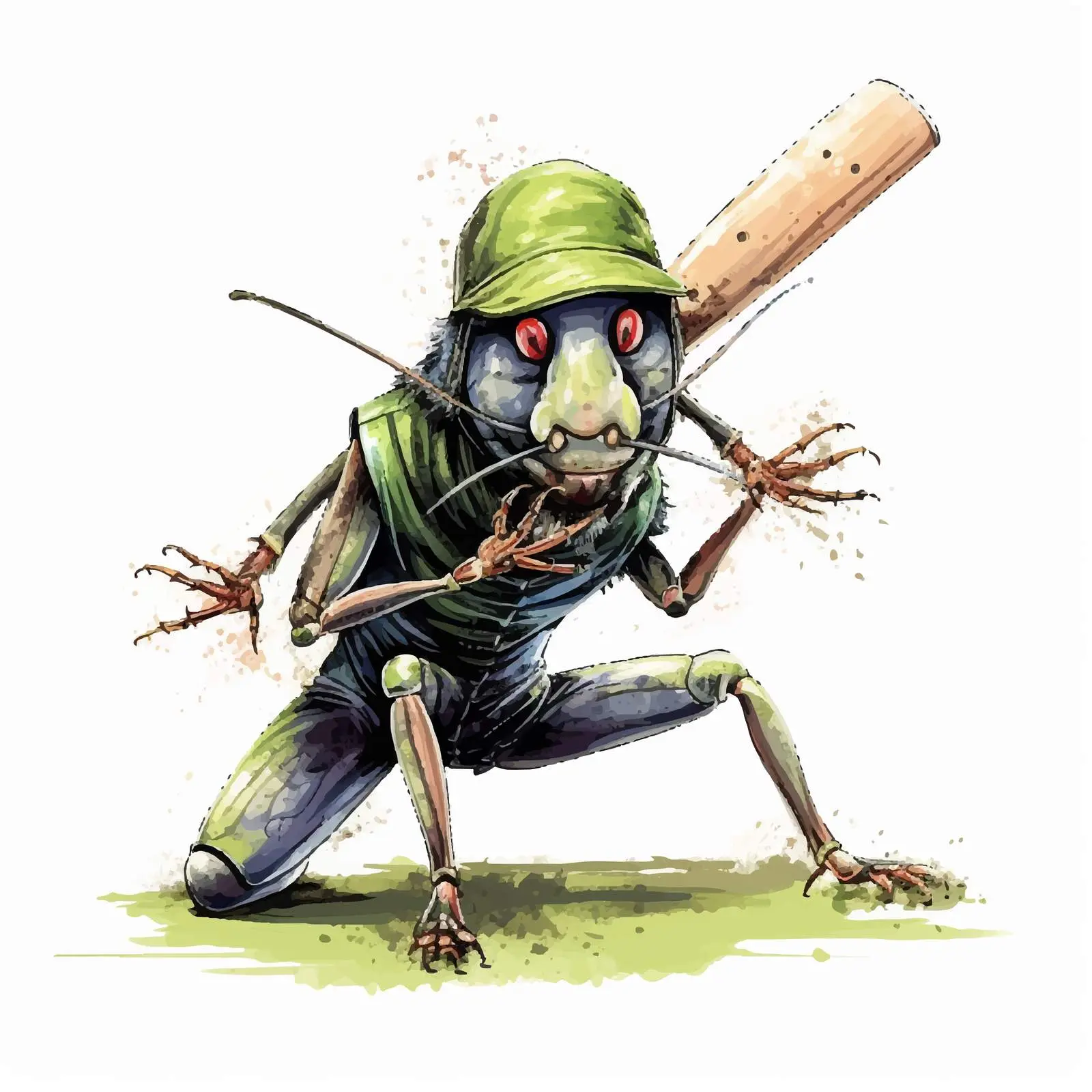 Cricket Vector Sketch Illustration on White Background — free download from Dotvec