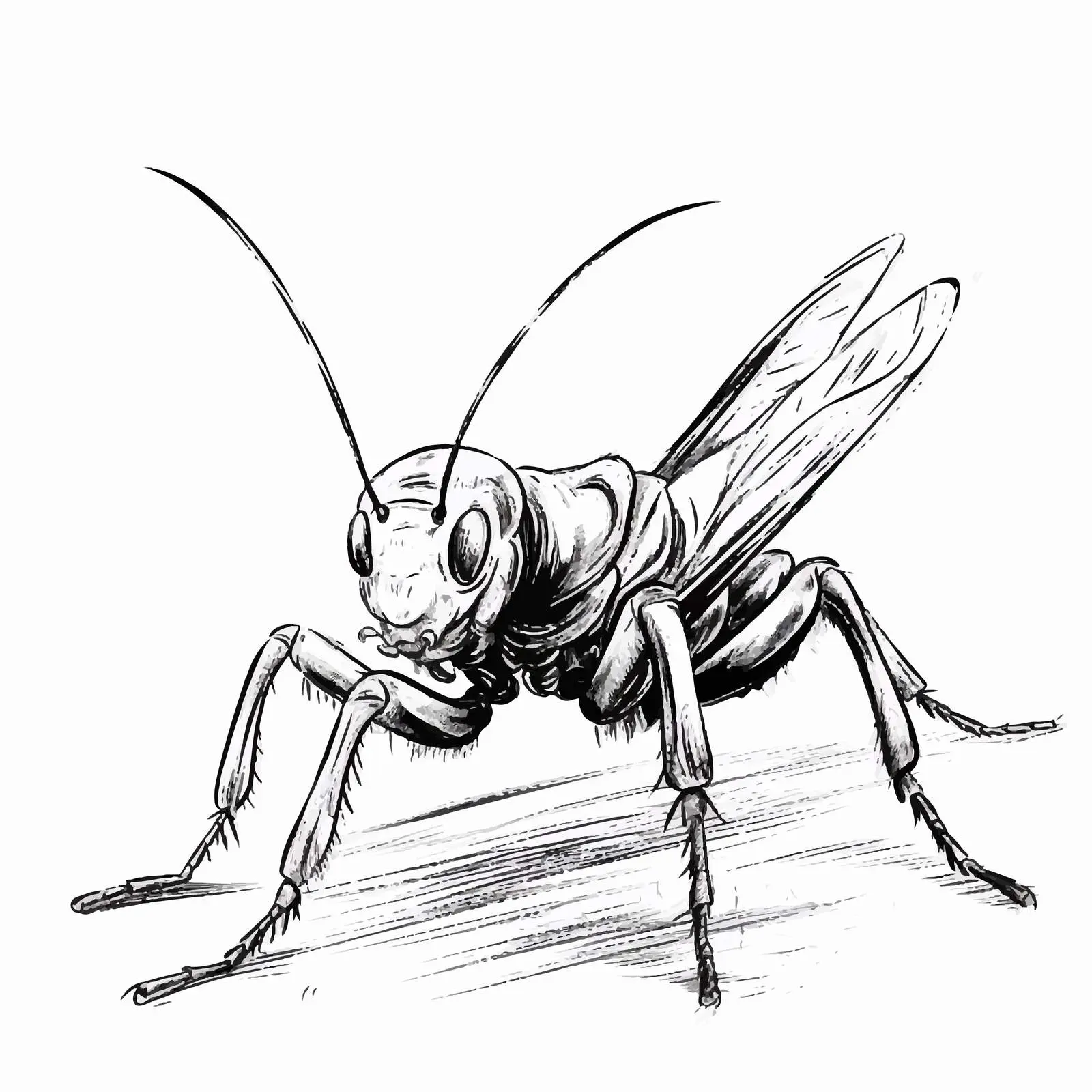 Cricket Vector Sketch Illustration on White Background — free download from Dotvec