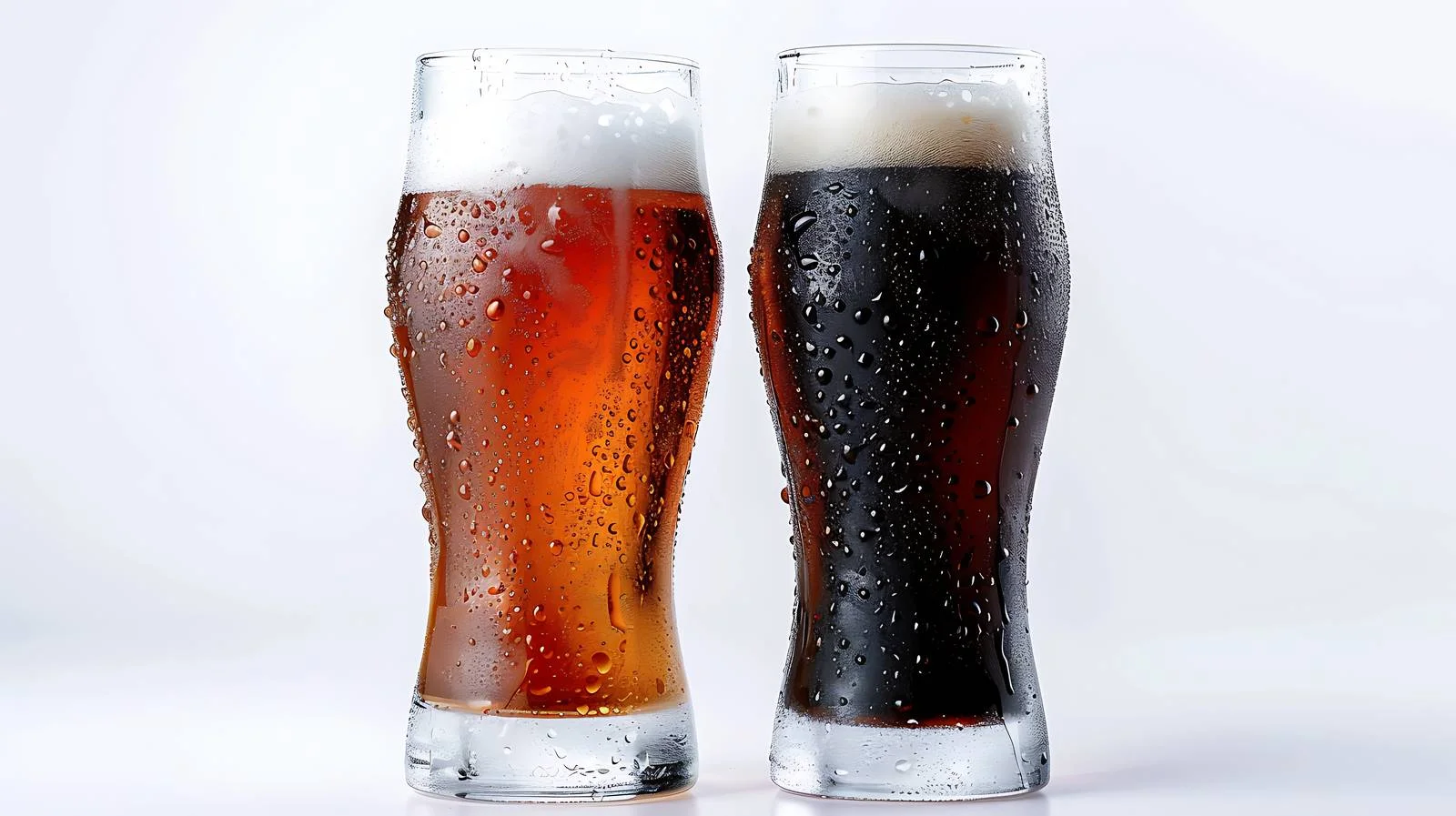 Refreshing Light and Rich Dark Beers in Chilled Glass — free download from Dotvec