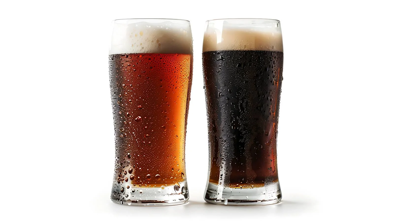Refreshing Lager and Rich Stout Beers in Chilled Glass — free download from Dotvec