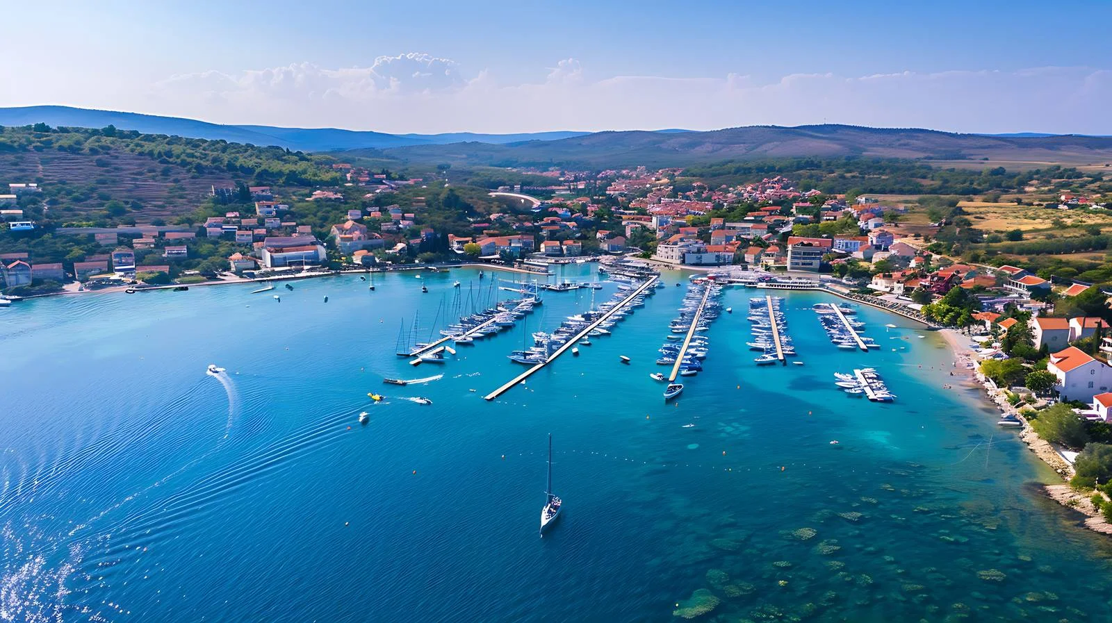 Scenic Rogoznica Bay Marina View — free download from Dotvec