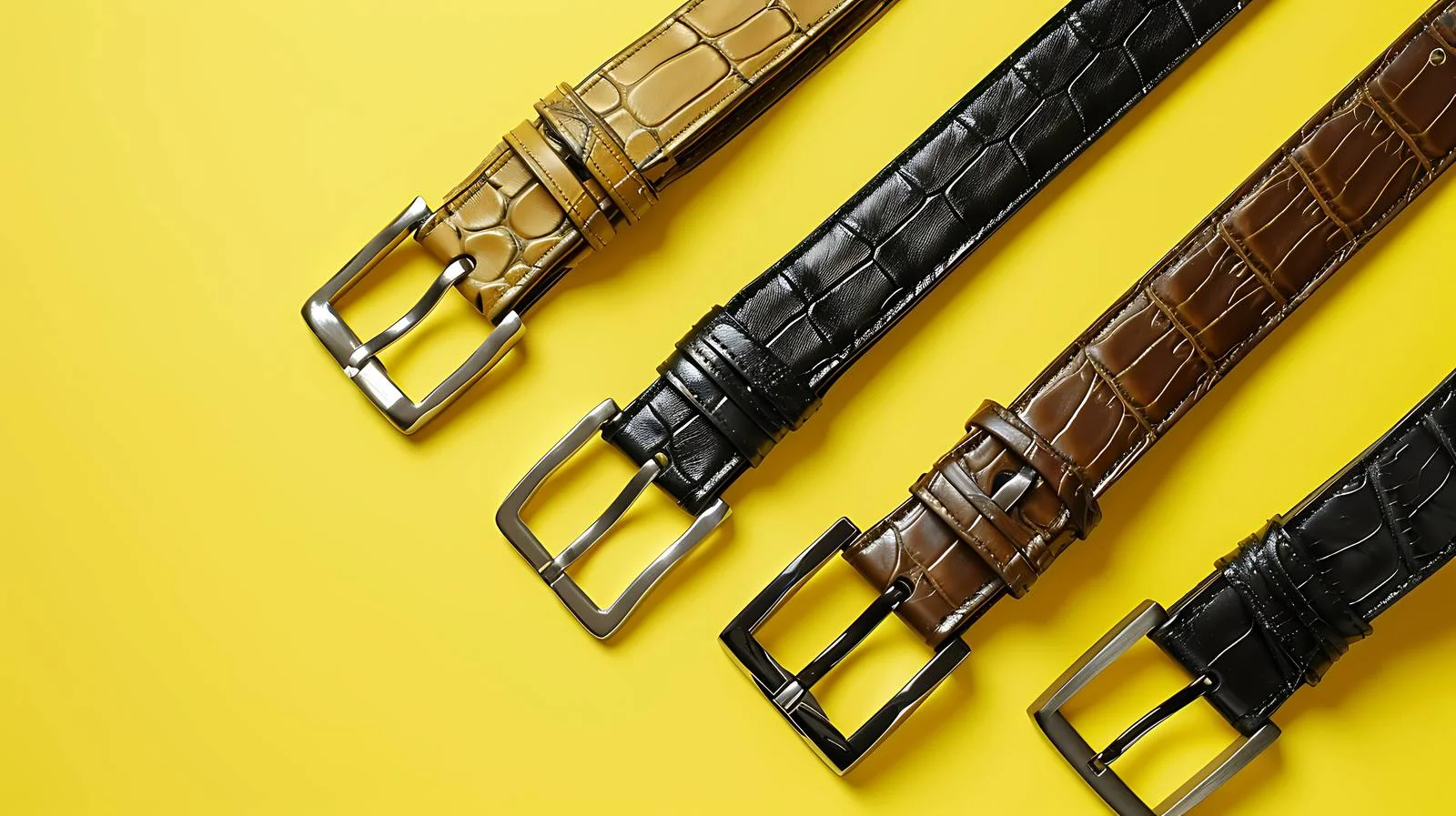 Luxurious Crocodile Leather Belts Display — free download from Dotvec