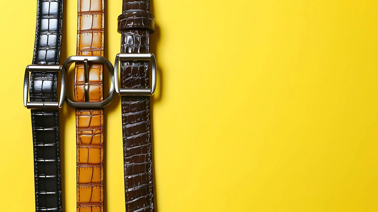 Luxurious Crocodile Leather Belts Display — free download from Dotvec