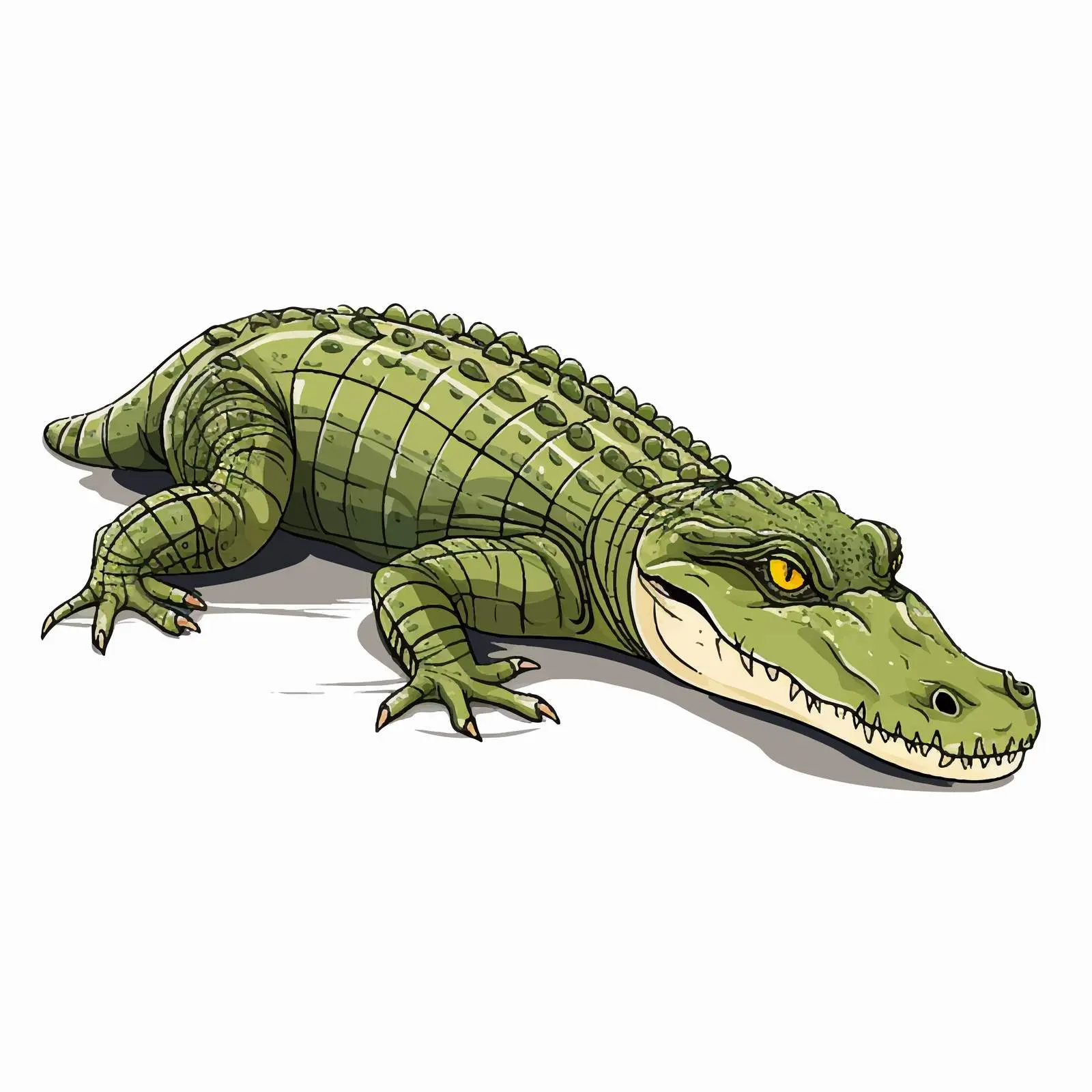 Crocodile Line Vector Illustration on White Background — free download from Dotvec