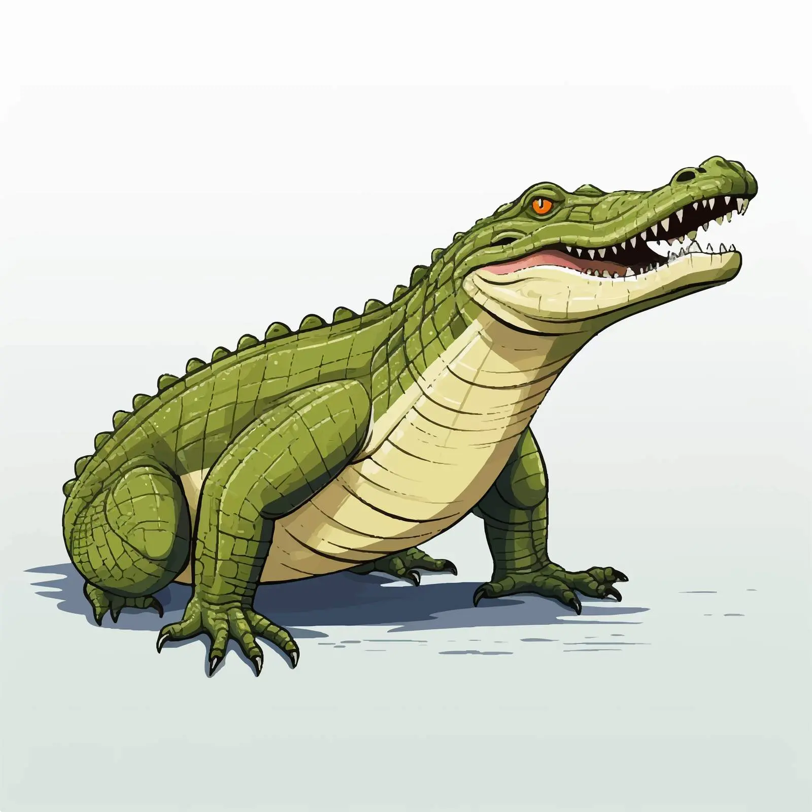 Crocodile Line Vector Illustration on White Background — free download from Dotvec