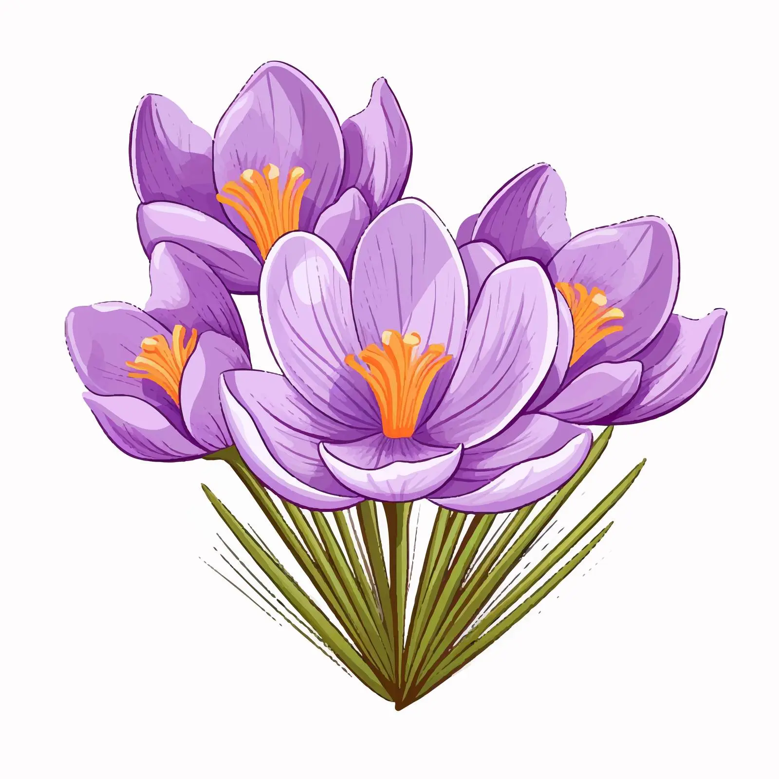 Isolated Crocus Flower Vector Illustration — free download from Dotvec