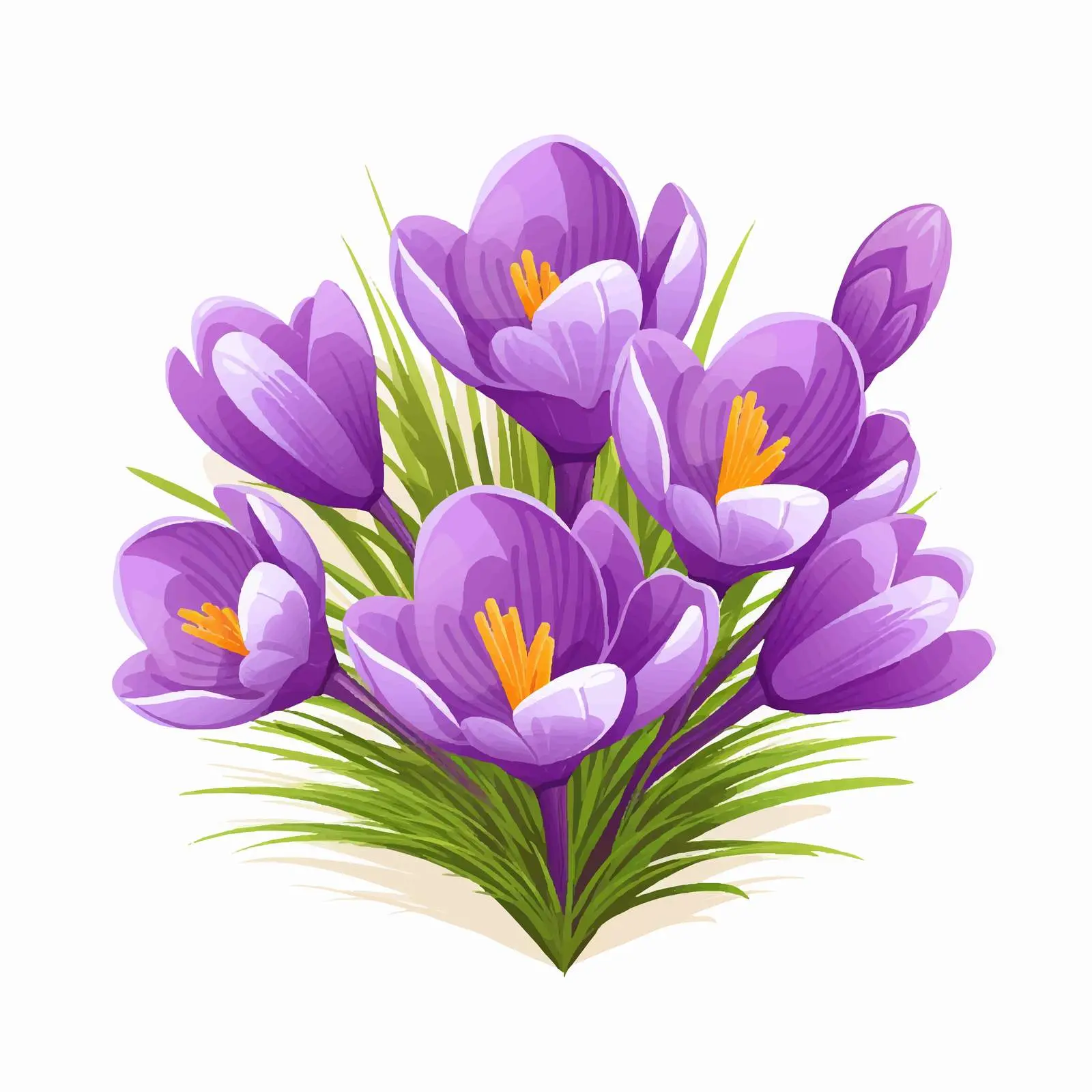 Crocus Flower Vector Illustration on White Background — free download from Dotvec