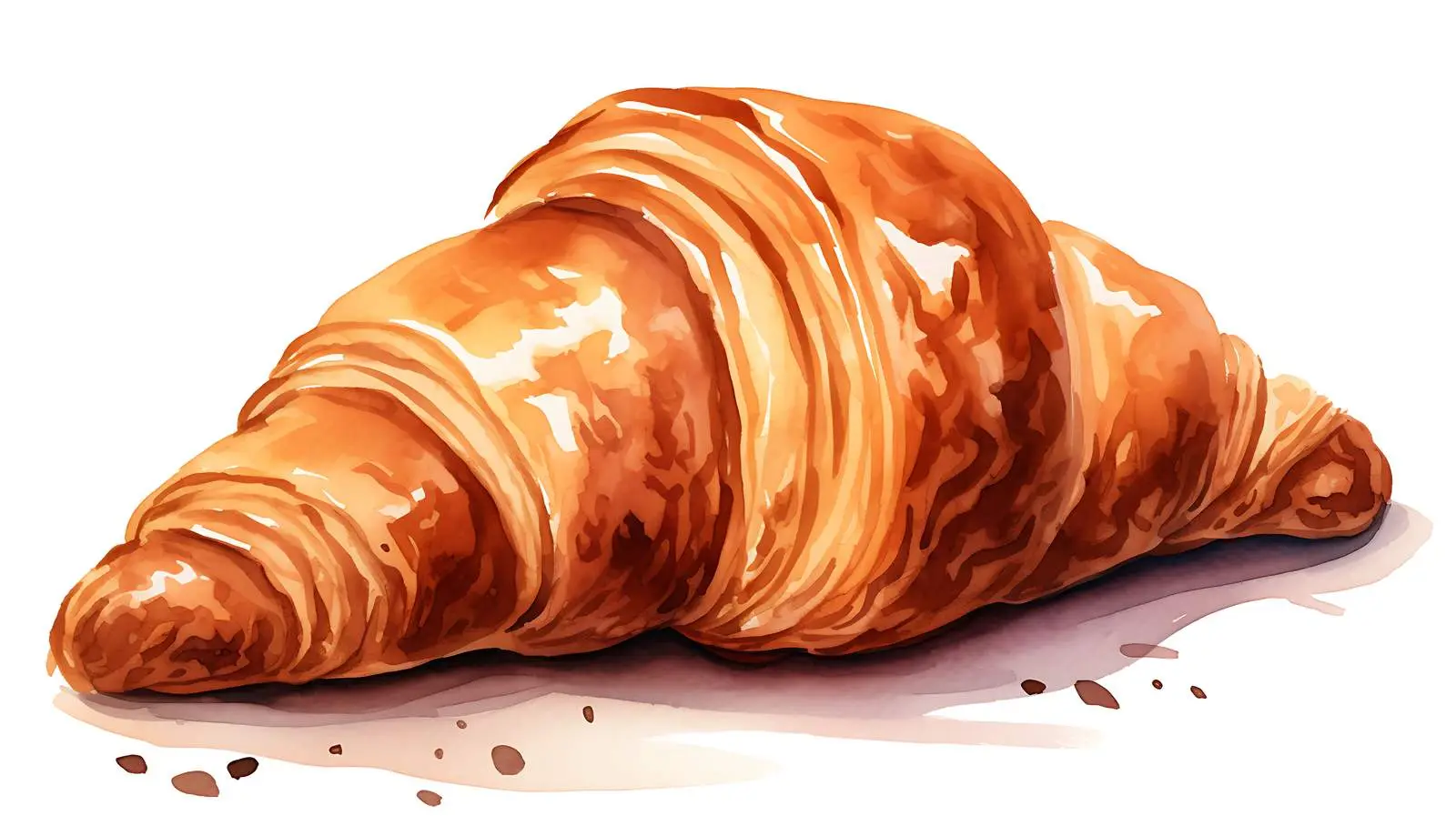 Watercolor Croissant Drawing — free download from Dotvec