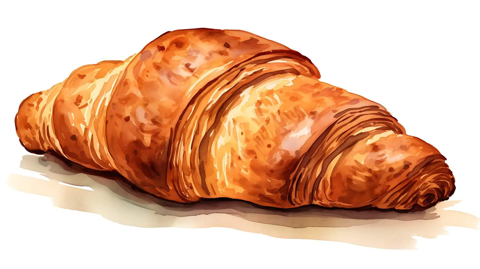 Watercolor Ink Croissant Artwork — free download from Dotvec
