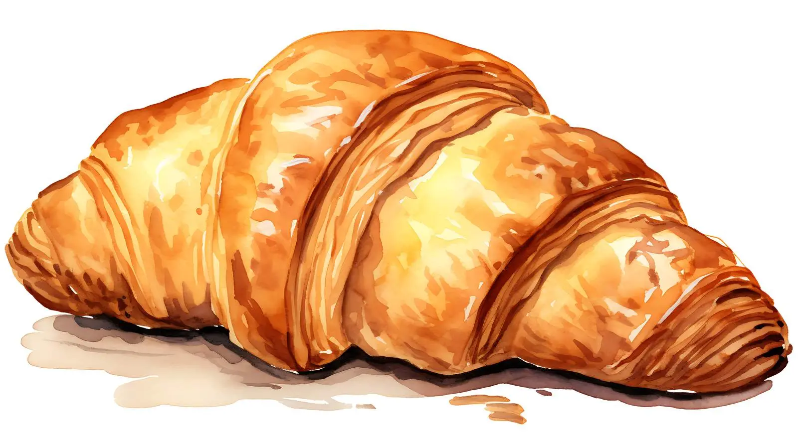 Hand-Drawn Croissant Illustration with Watercolor — free download from Dotvec