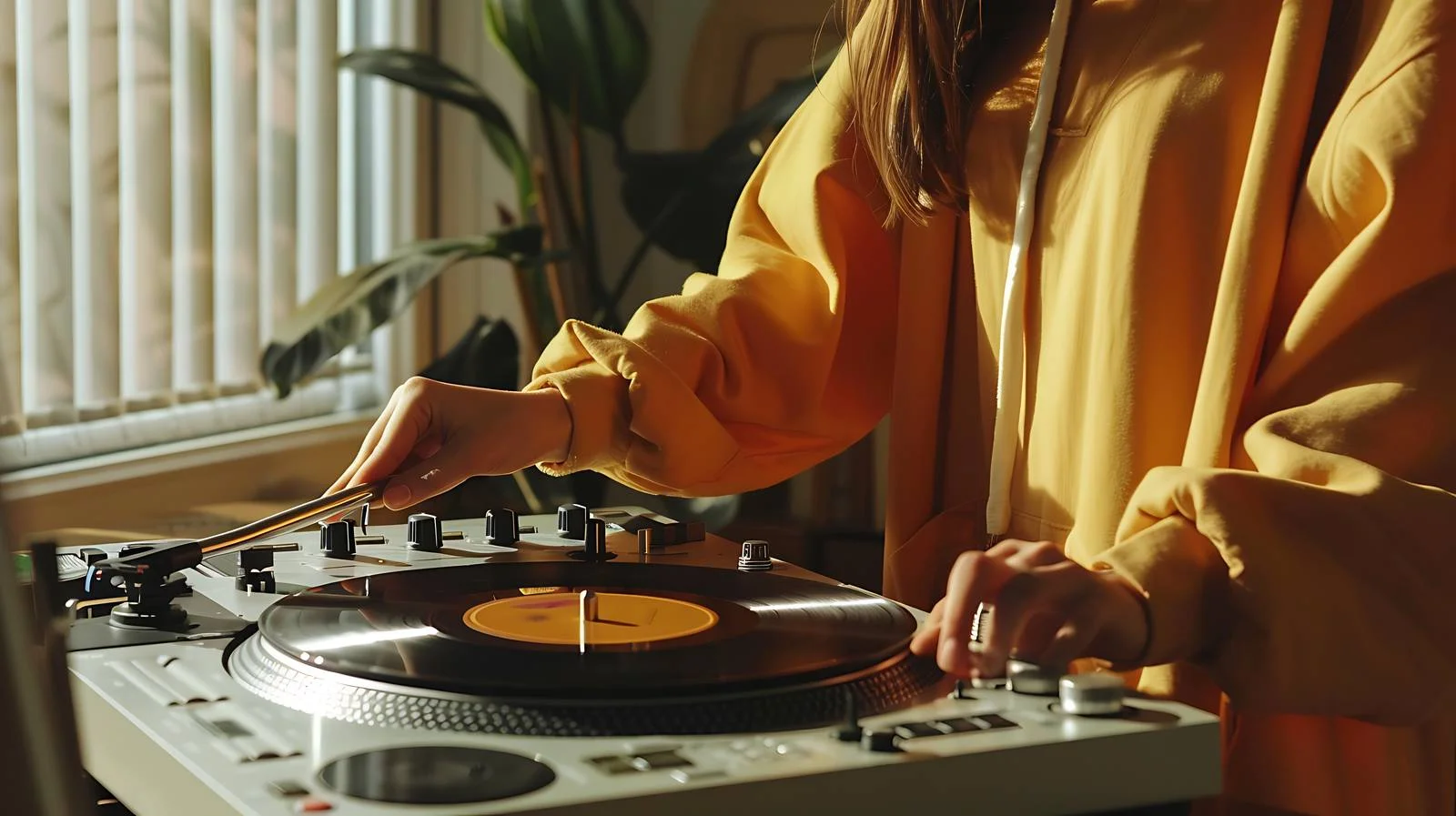 Woman DJ Party Turntable Cropped Image — free download from Dotvec