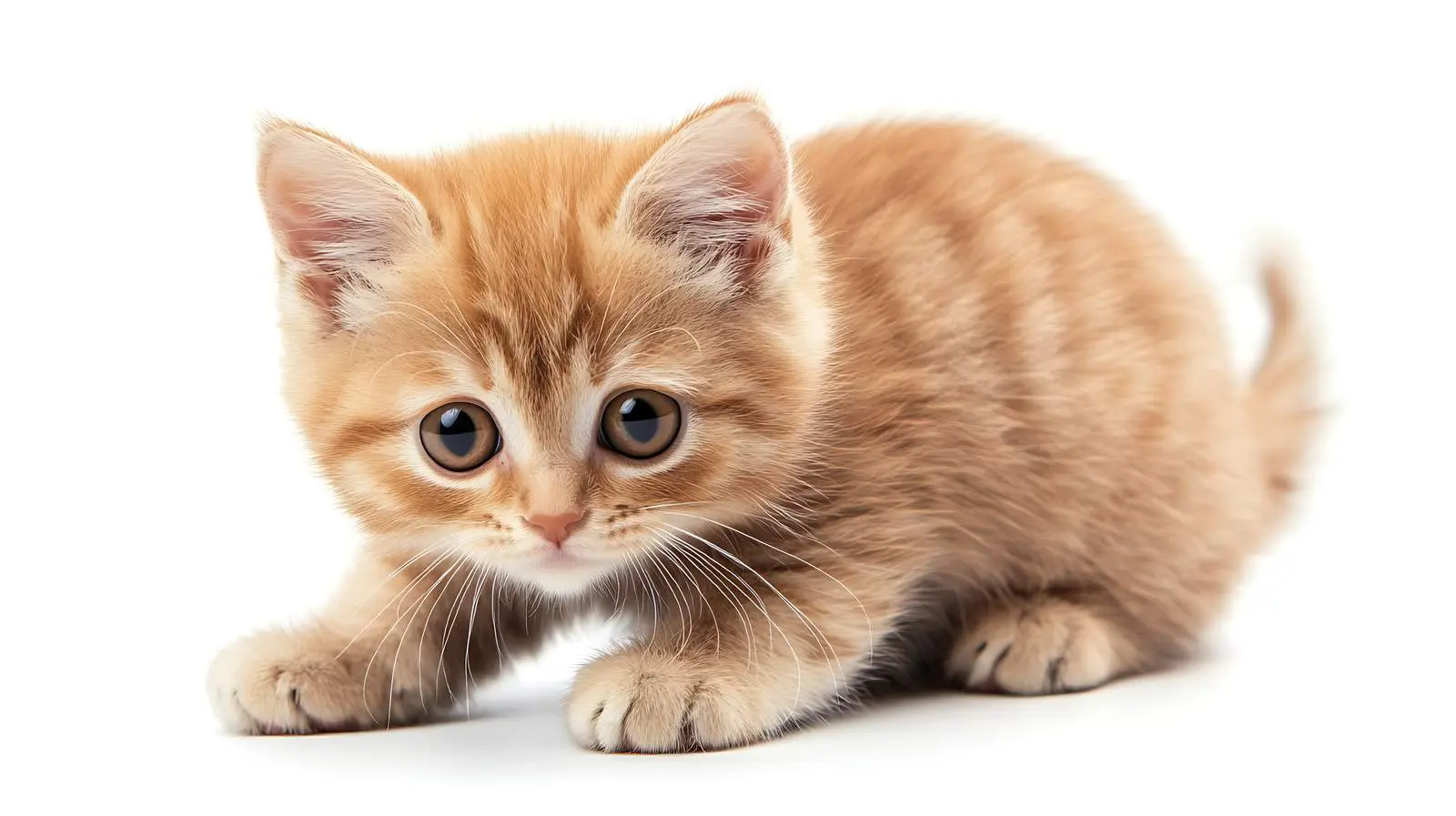 Crouching Scottish Straight Kitten on White Background — free download from Dotvec