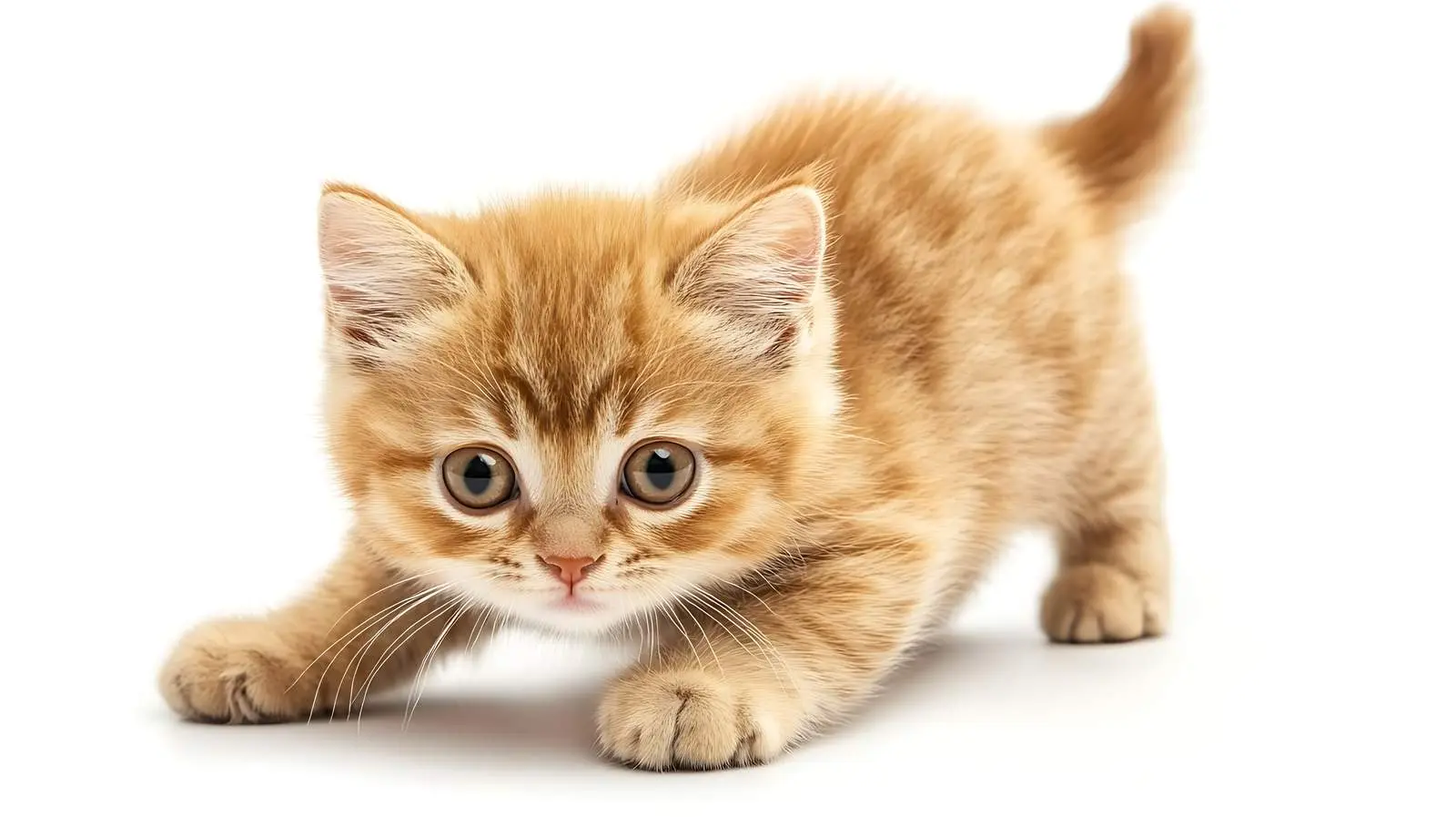 Crouching Scottish Straight Kitten on White Background — free download from Dotvec