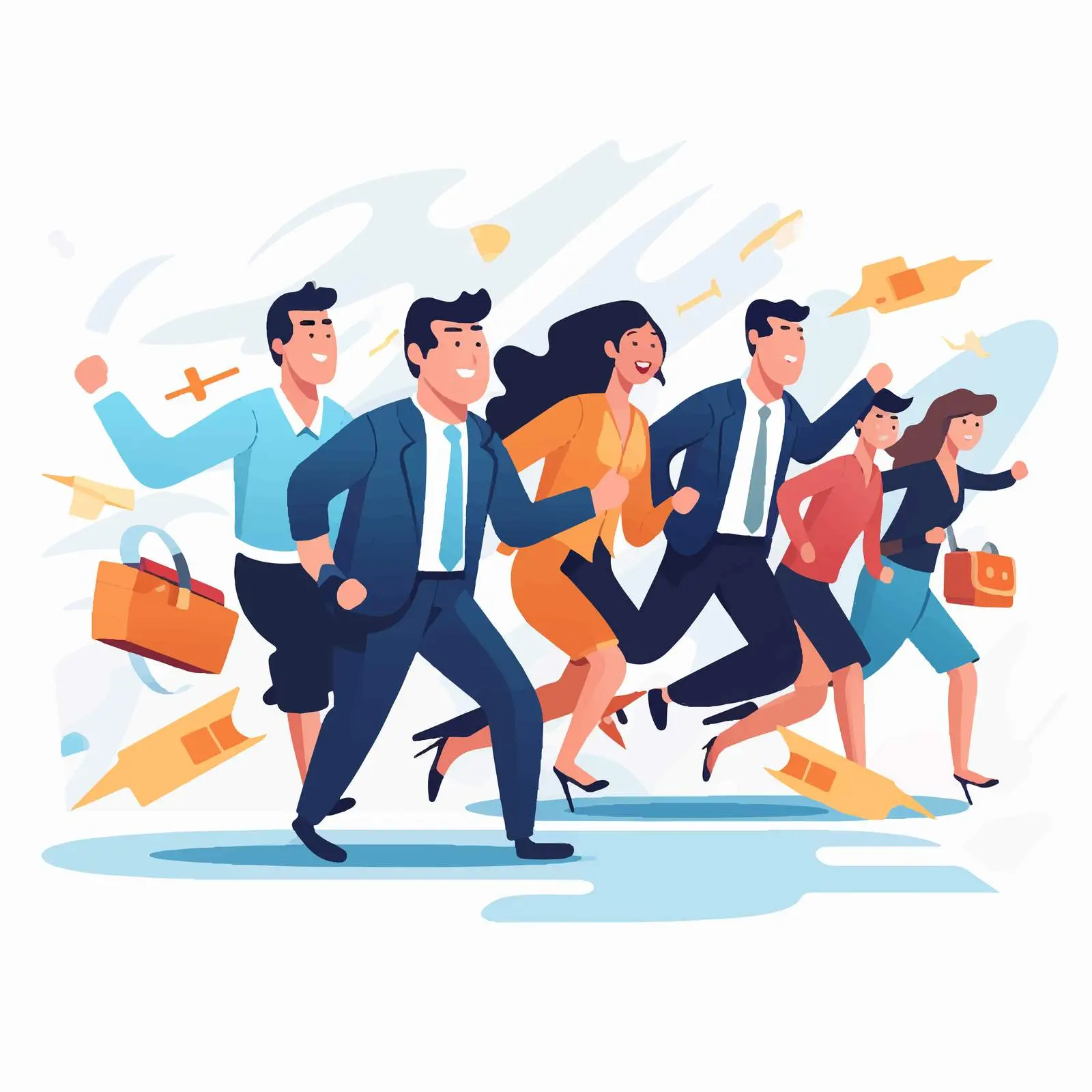 Happy People Running Together in Excitement — free download from Dotvec