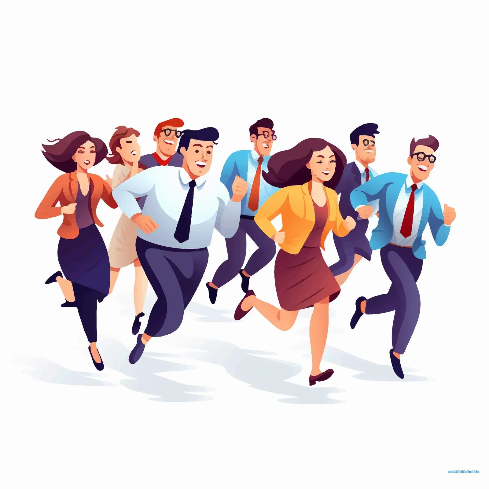 Happy People Running in Excitement — free download from Dotvec