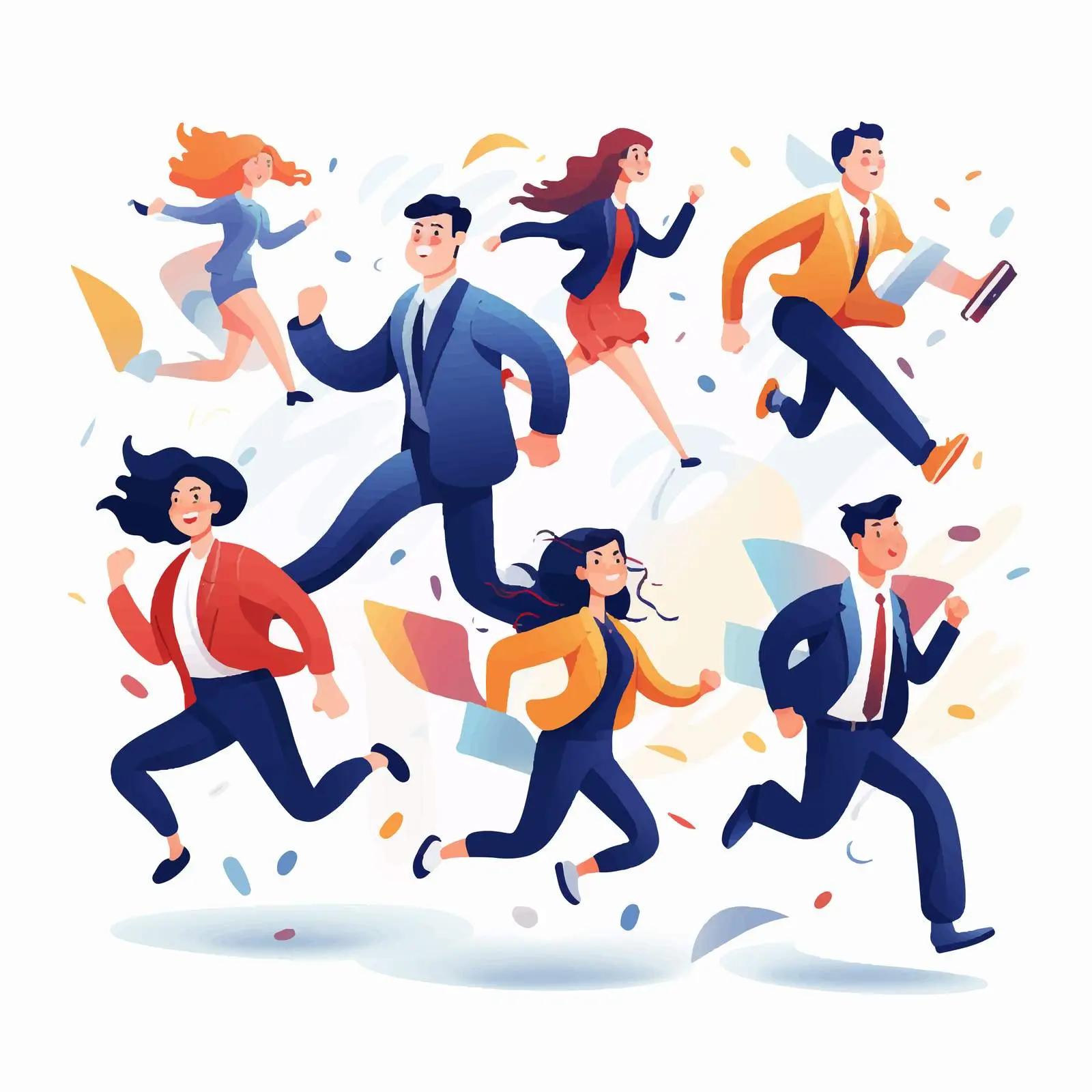 Excited Group of Happy People Running — free download from Dotvec