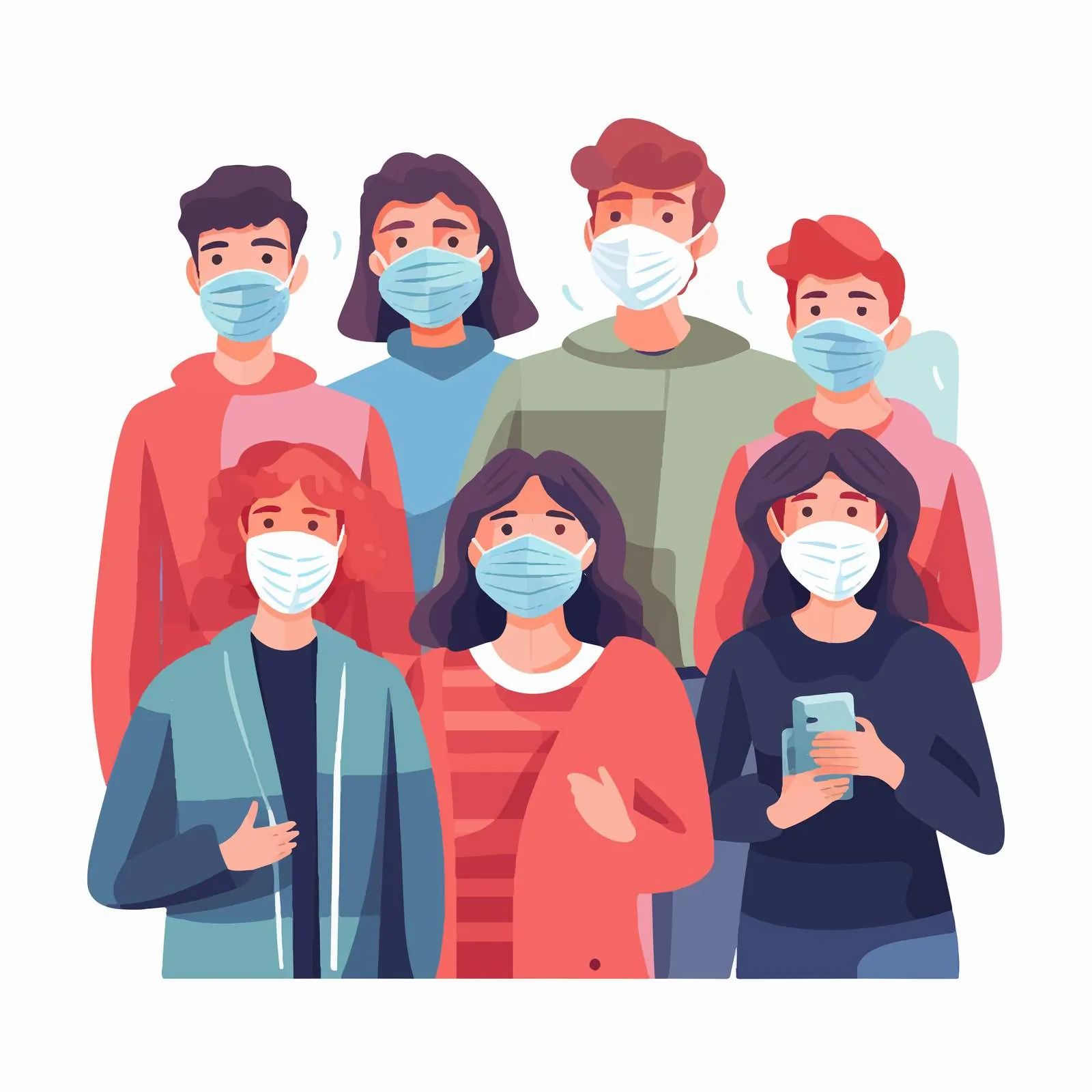 Diverse Crowd Wearing Face Masks — free download from Dotvec