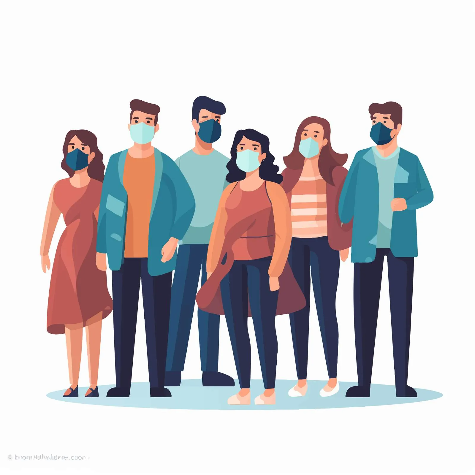 Diverse Crowd Wearing Face Masks — free download from Dotvec