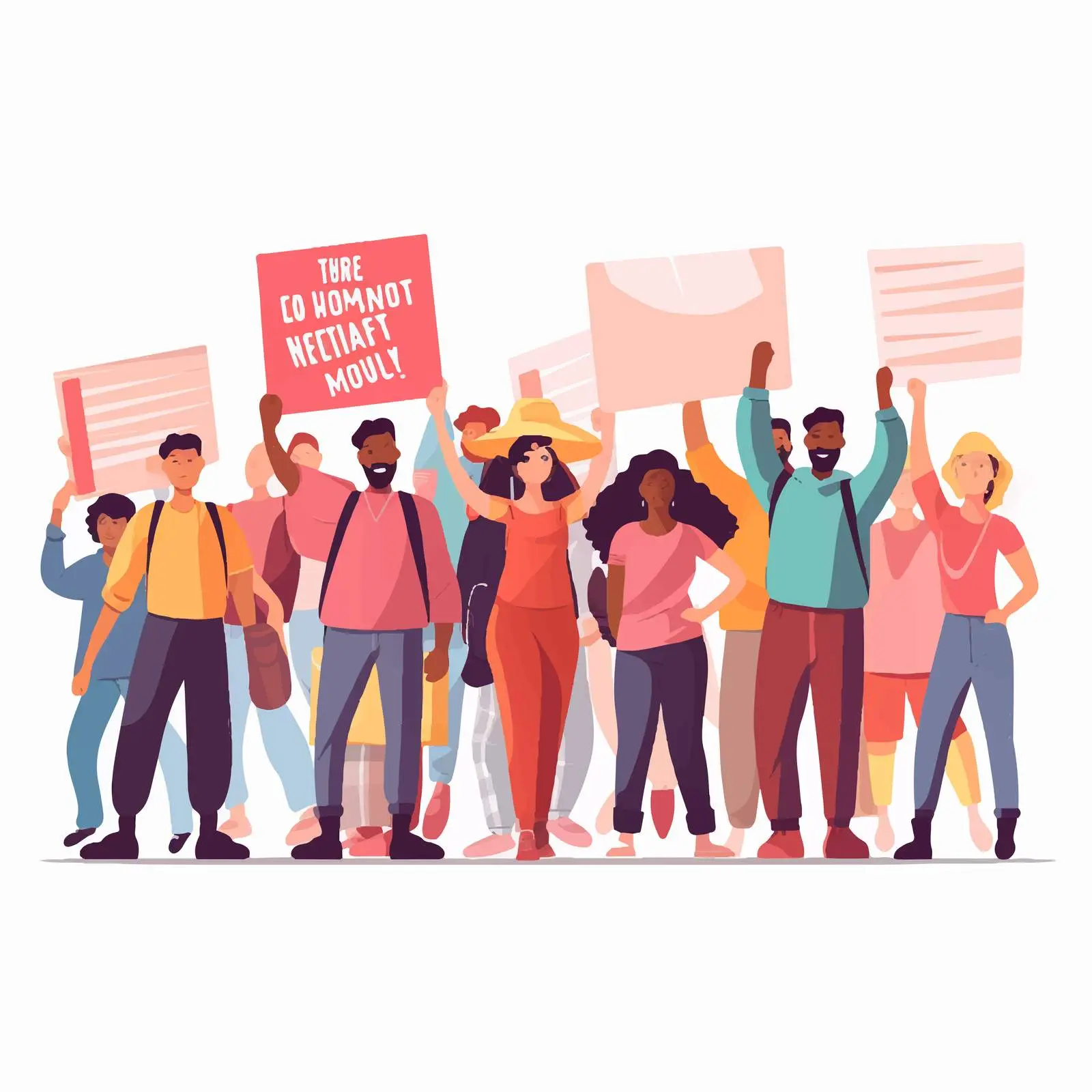 Protesters Holding Banners and Placards – free tolerance image from Dotvec