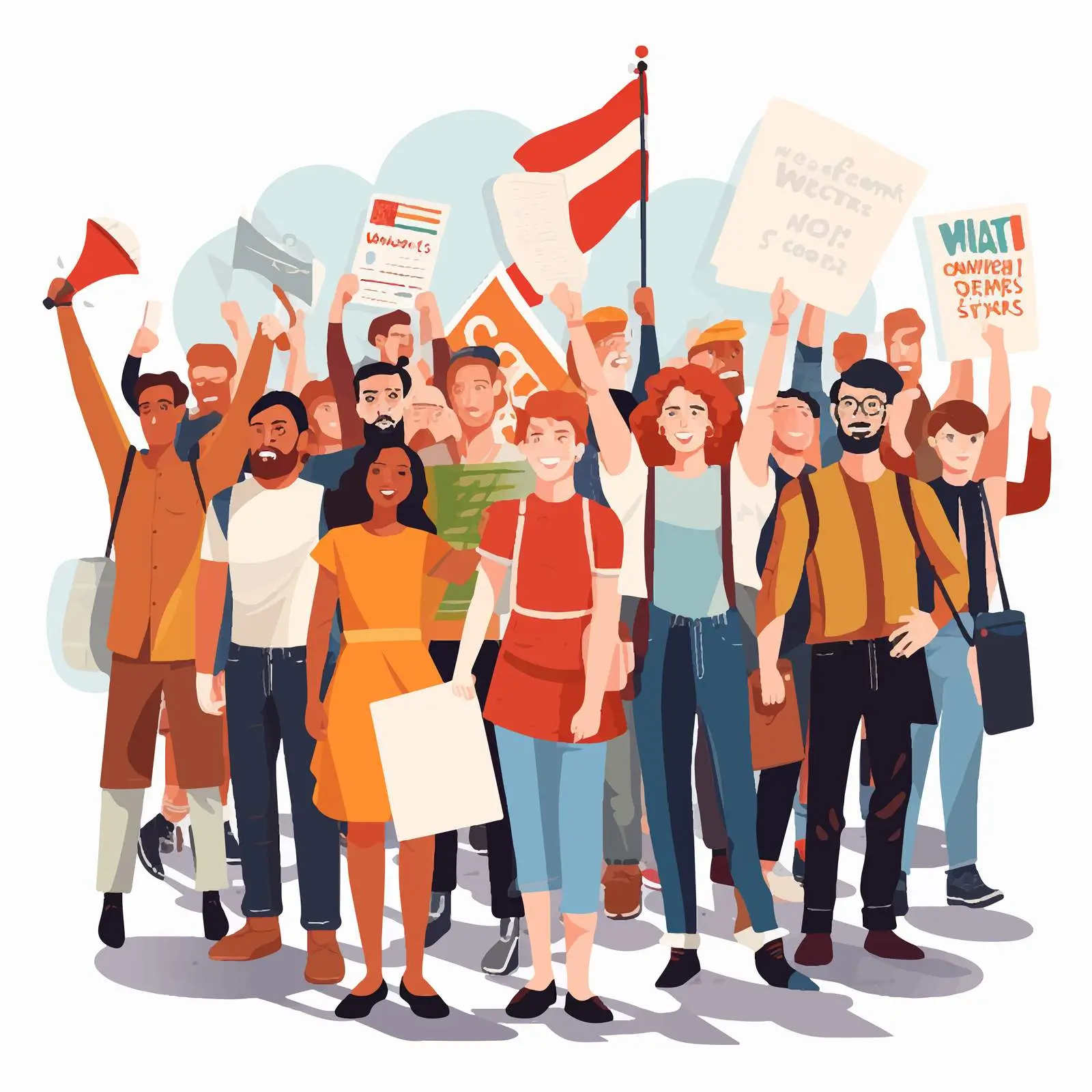 Protesters Holding Banners and Placards — free download from Dotvec