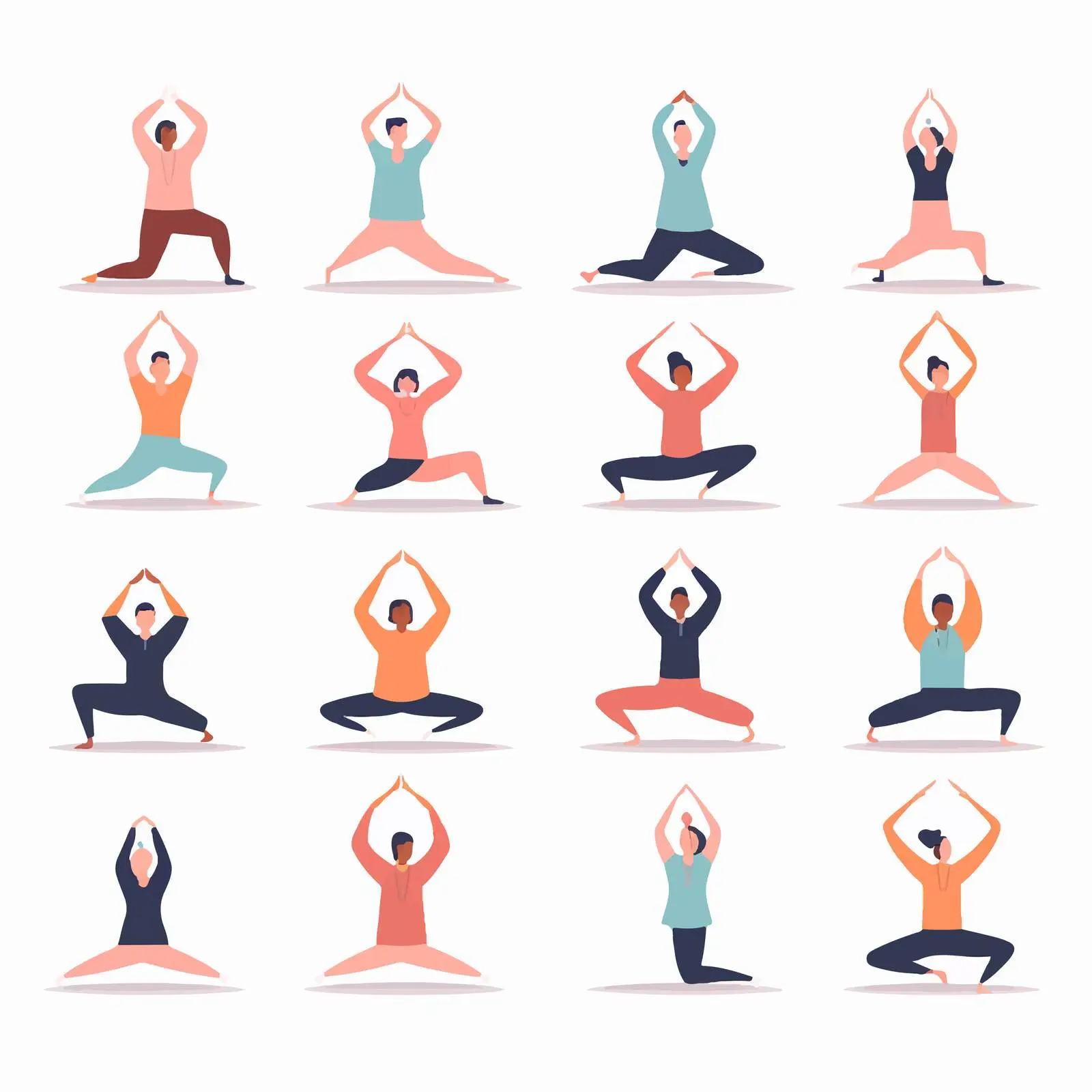 Tiny People Performing Yoga Exercises Together — free download from Dotvec