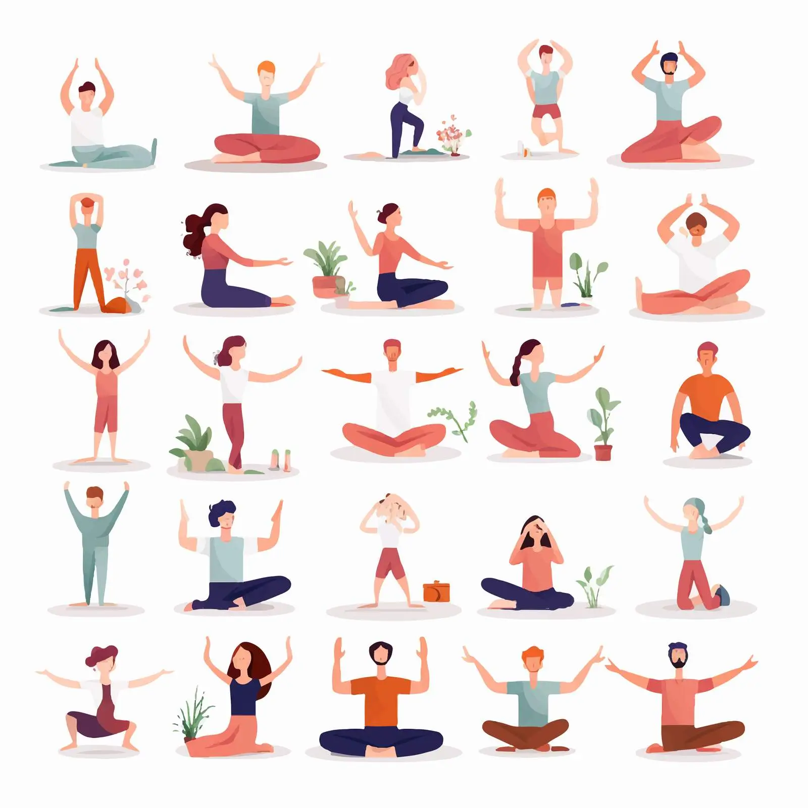 Diverse Group Practicing Yoga Together — free download from Dotvec
