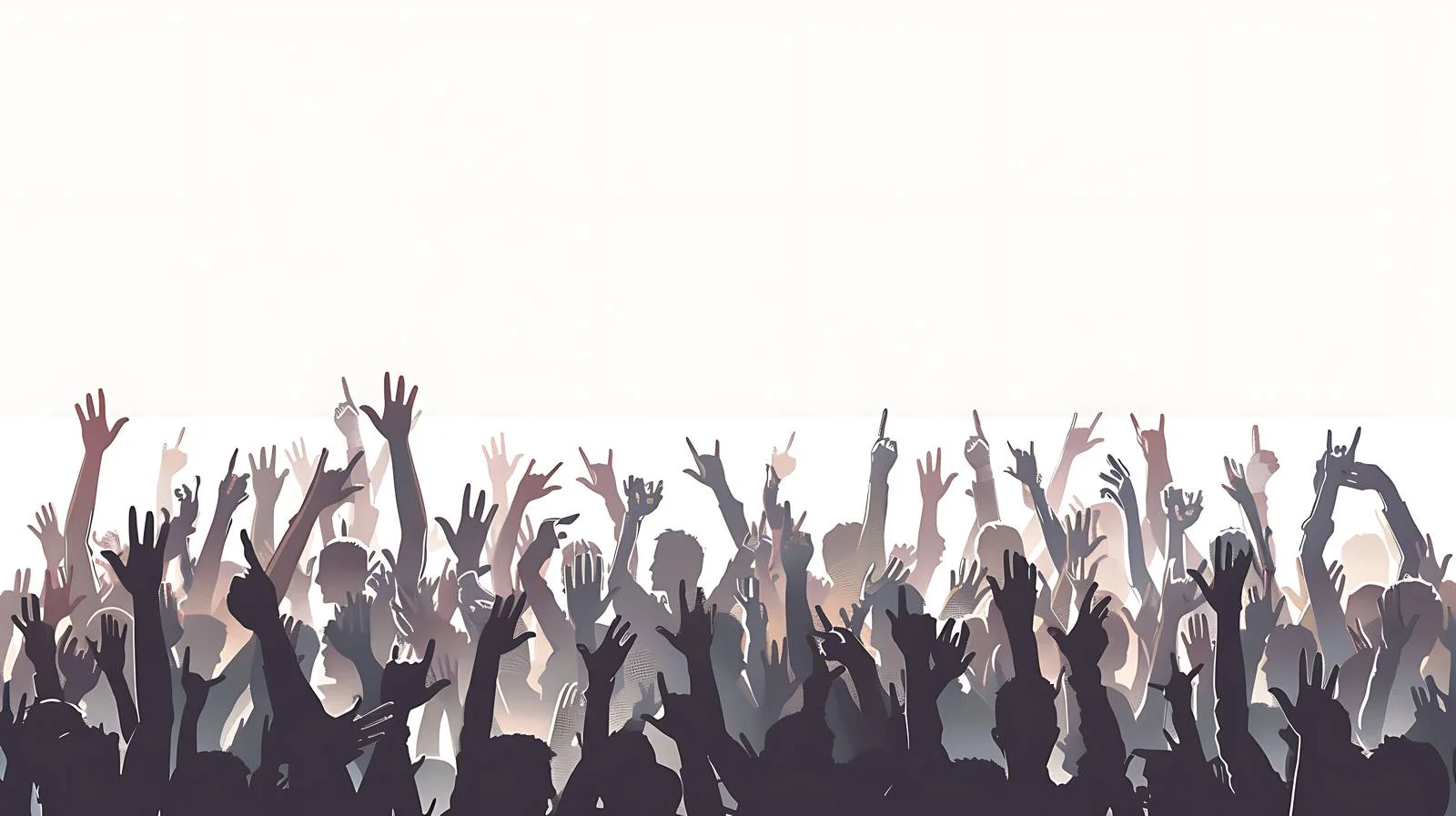 Energetic Concert Crowd with Raised Hands — free download from Dotvec