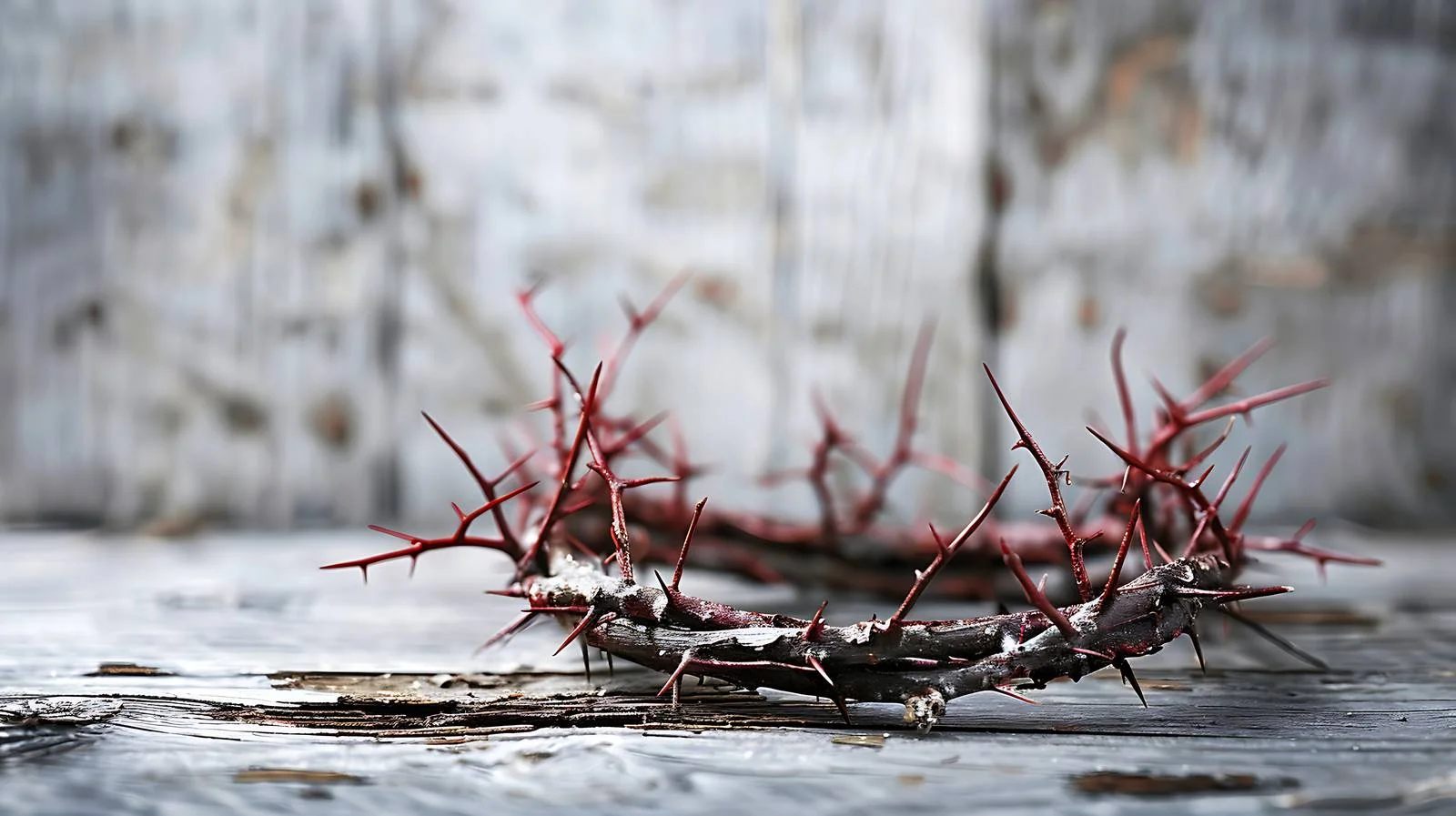 Elegant Crown of Thorns on Wooden Background — free download from Dotvec