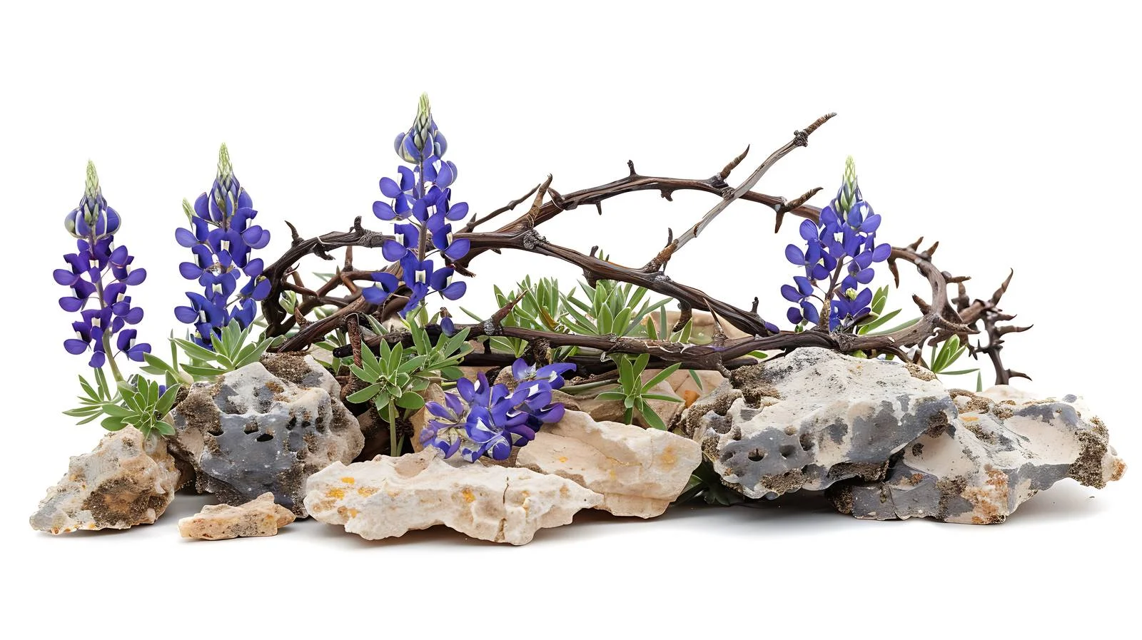 Symbolic Crown of Thorns Amid Bluebonnets — free download from Dotvec