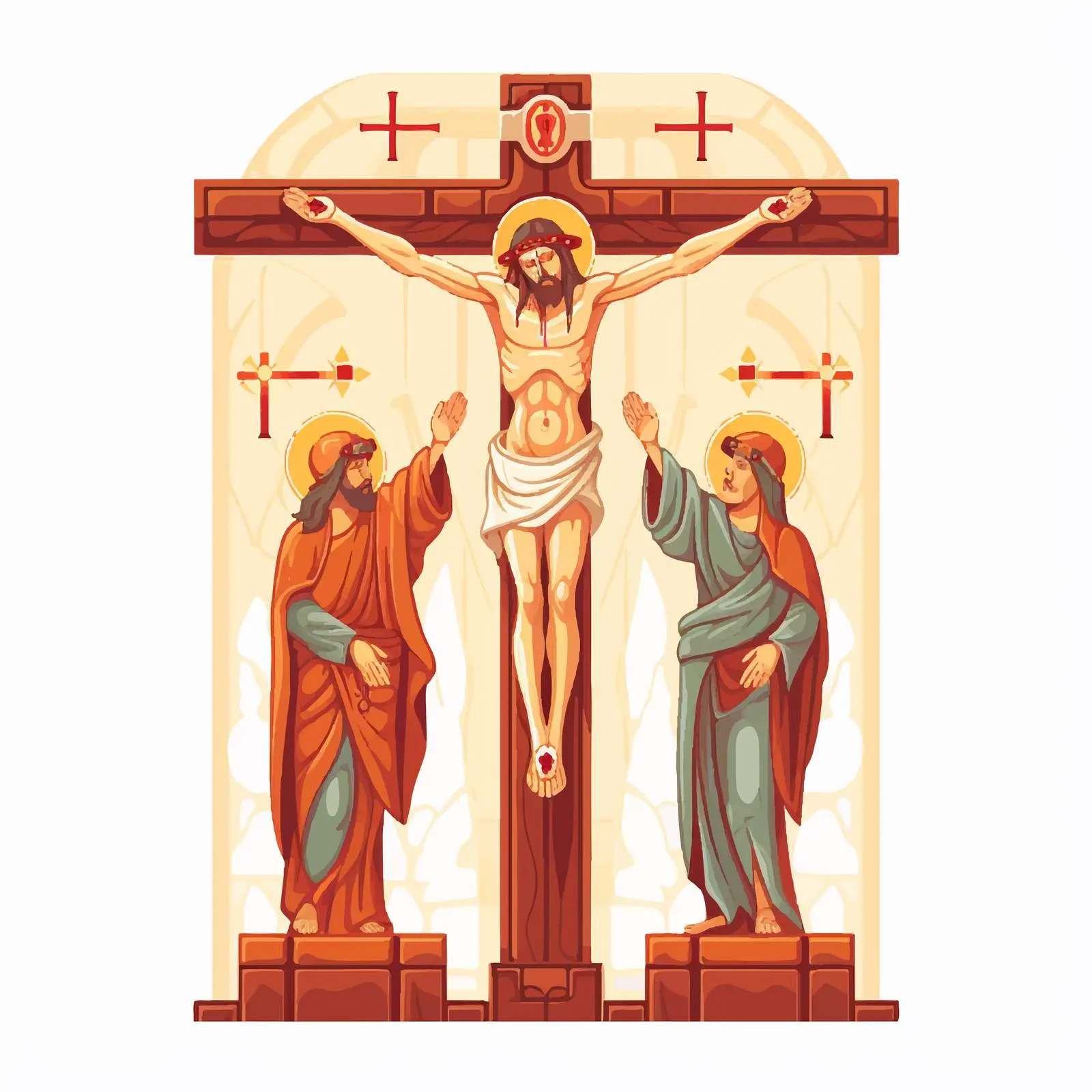 Byzantine Style Crucifixion Vector Illustration — free download from Dotvec