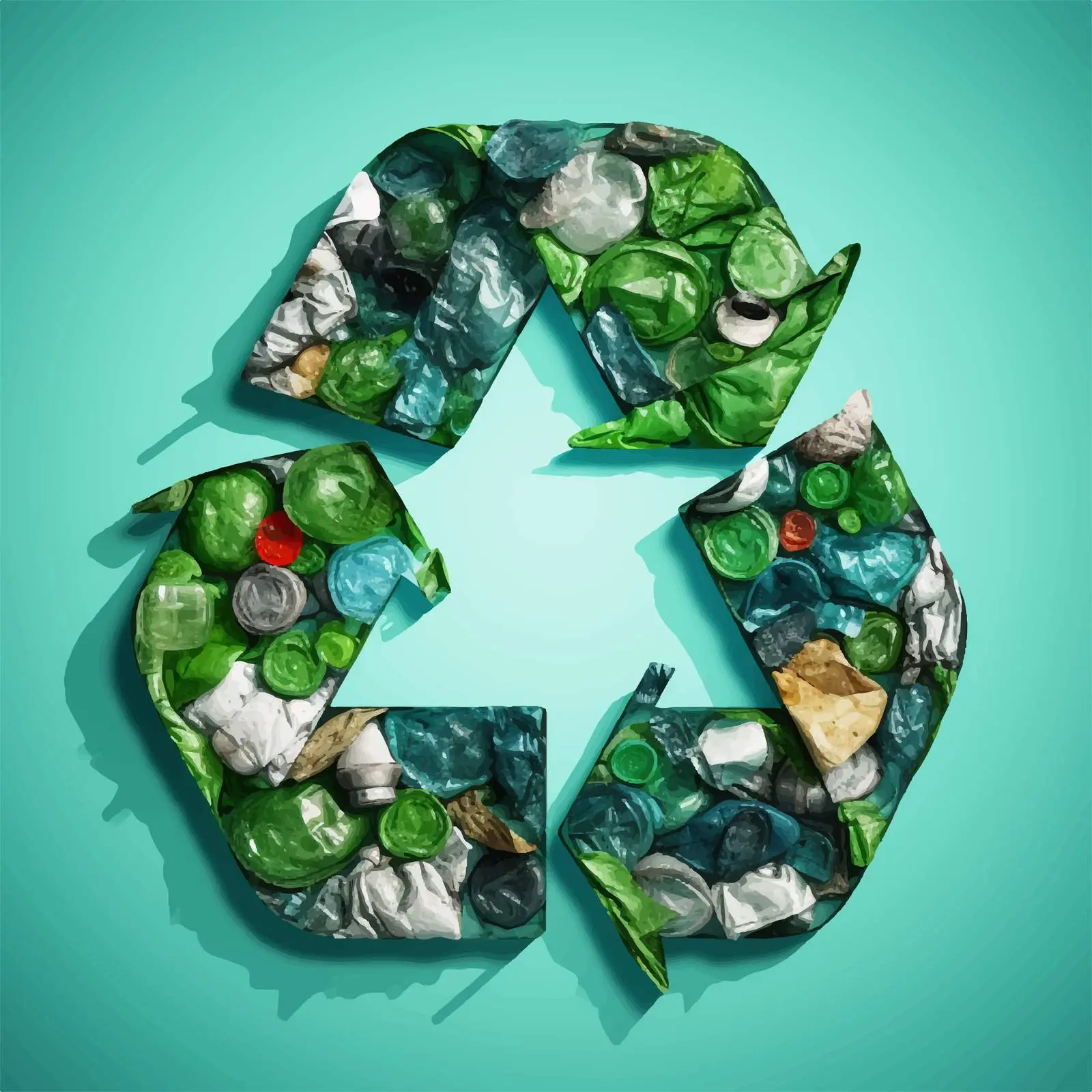Crumpled Green Plastic Bottles ABC Letters Vector – free artistic typography image from Dotvec