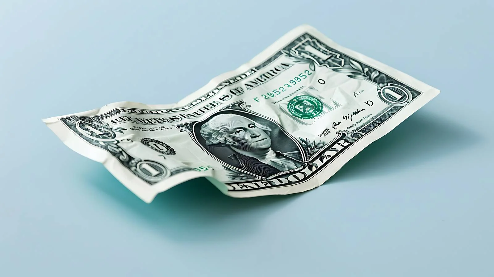 Crumpled Dollar Bill on Blue Background — free download from Dotvec