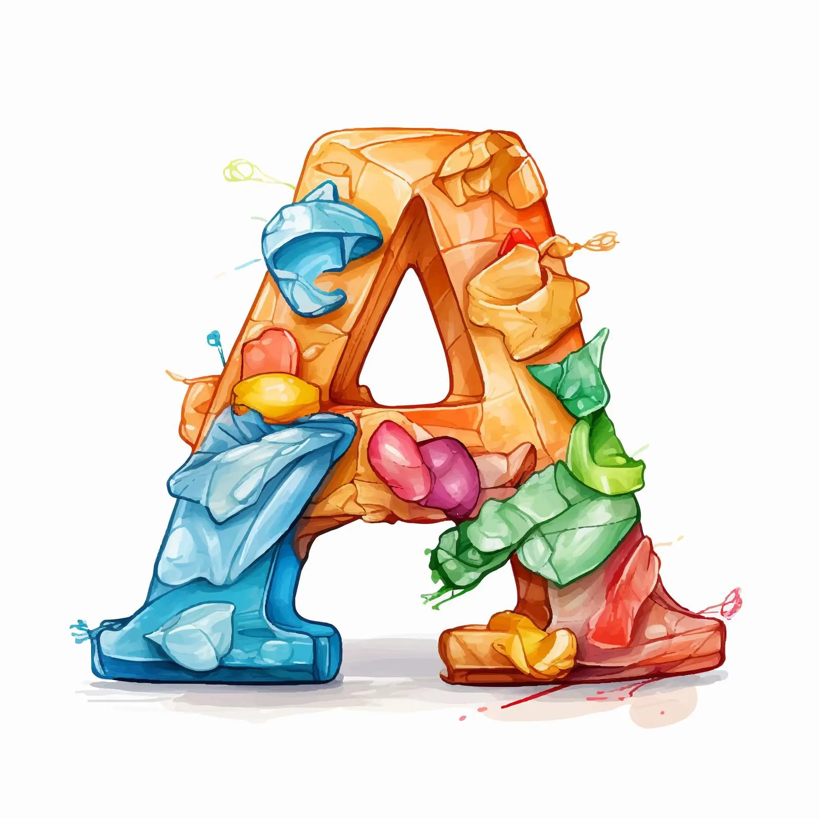 Crumpled Plastic Alphabet Letters Vector Illustration — free download from Dotvec