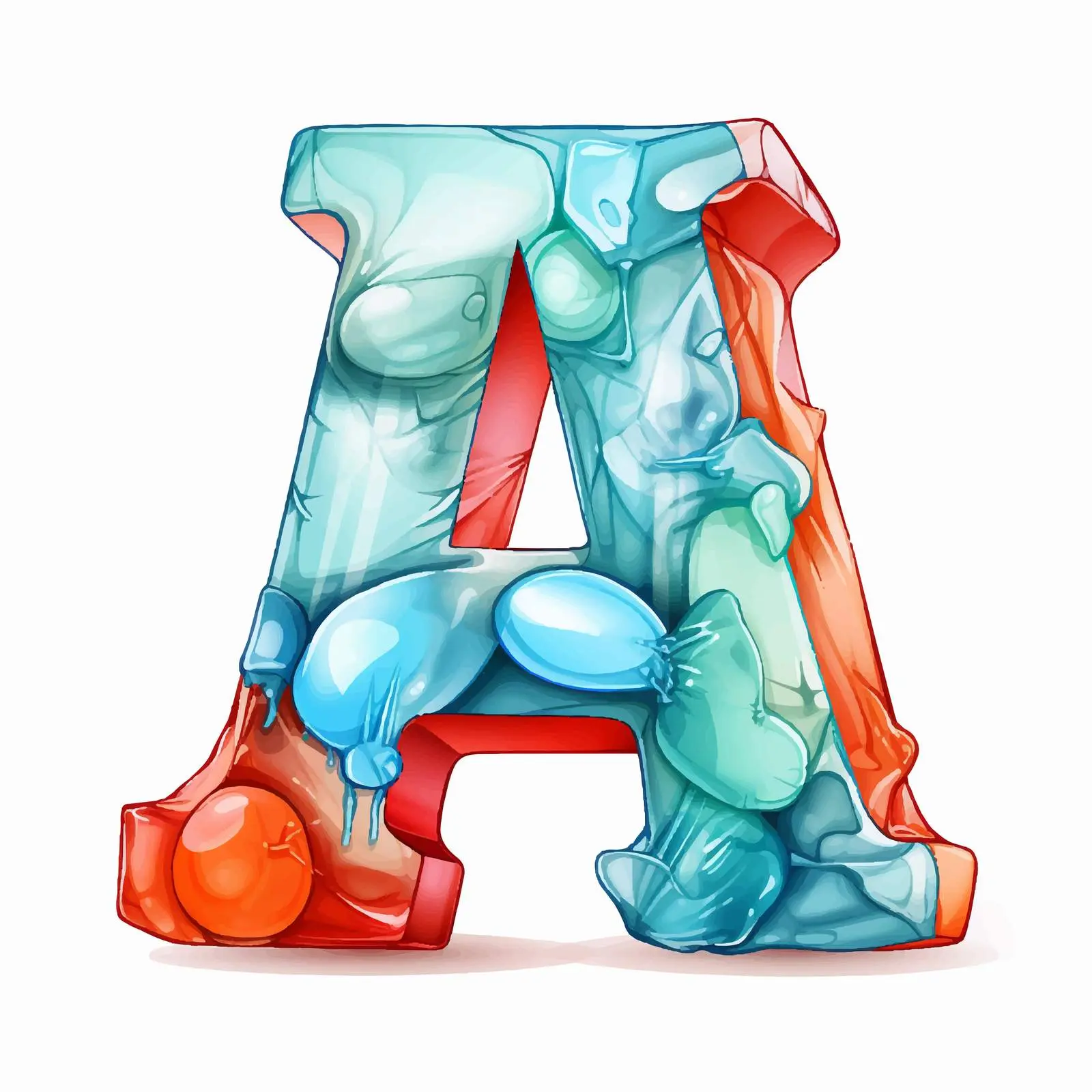 Crumpled Plastic Alphabet Cartoon Vector Graphic – free learning tools image from Dotvec