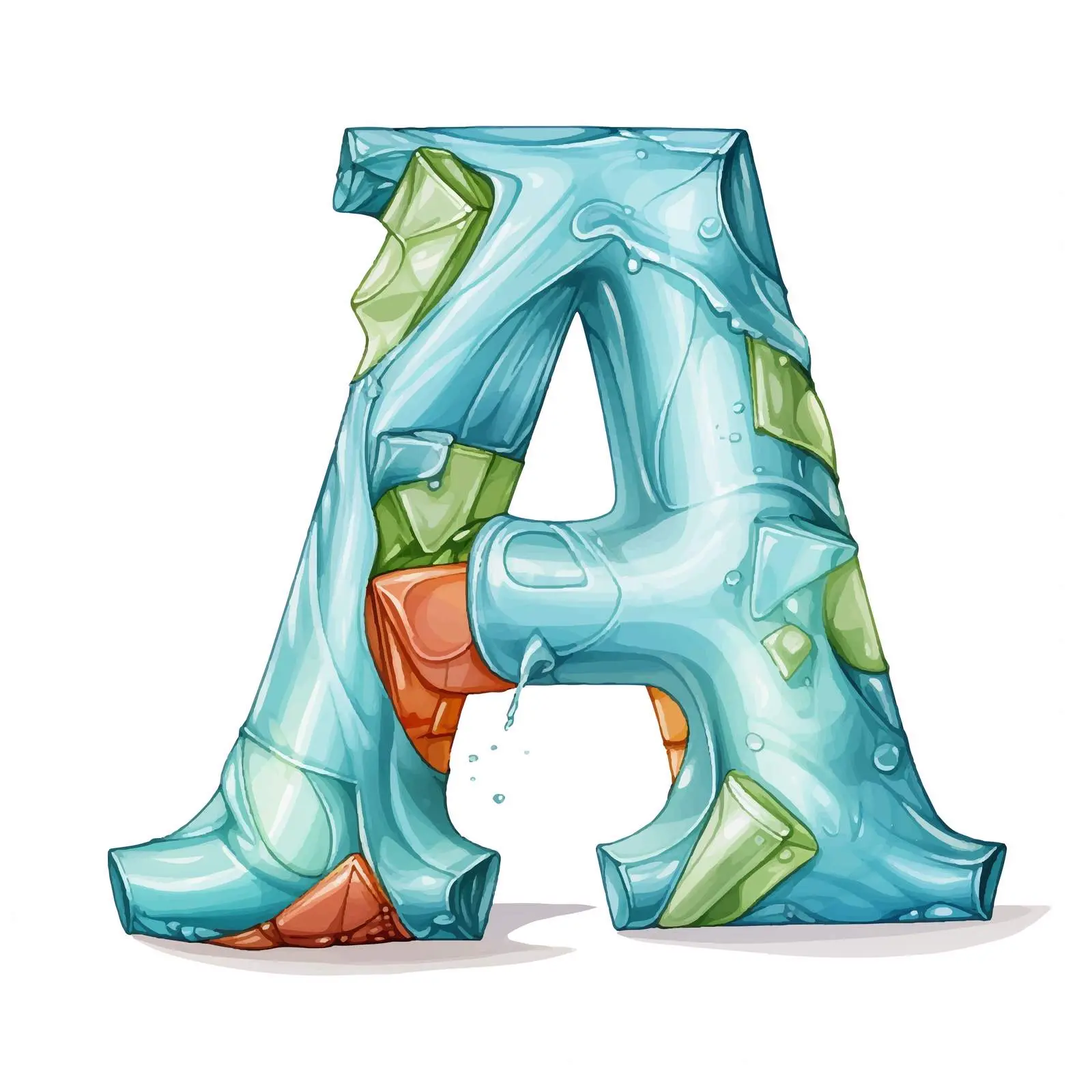Crumpled Plastic Alphabet on White Background — free download from Dotvec