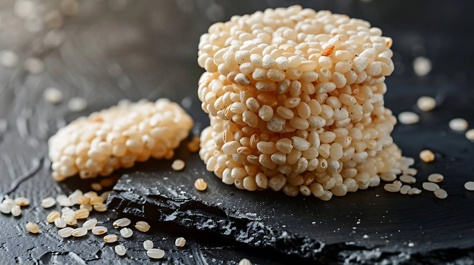 Crunchy Rice Cakes on Dark Background — free download from Dotvec