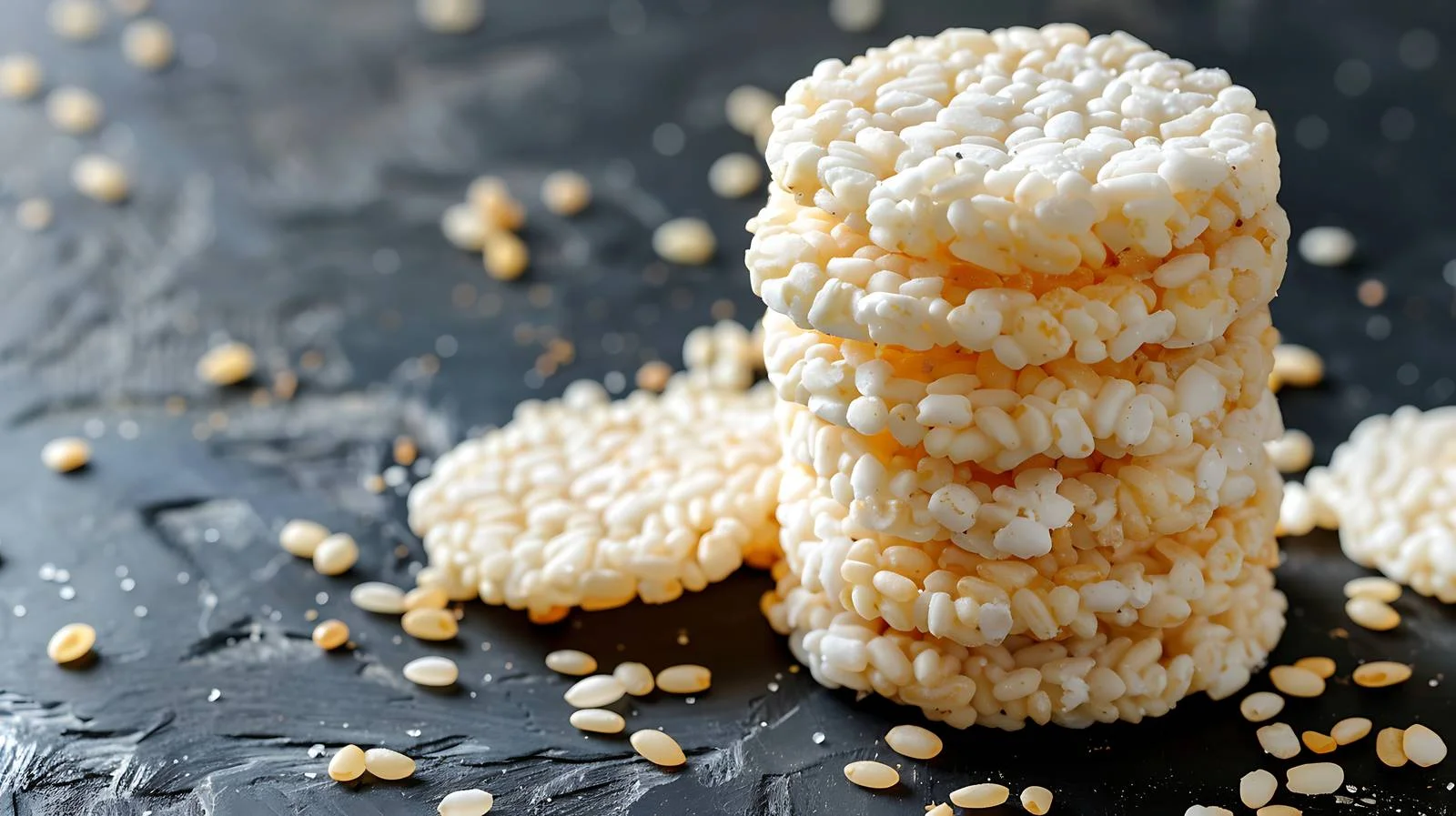 Crunchy Rice Cakes on Dark Background — free download from Dotvec