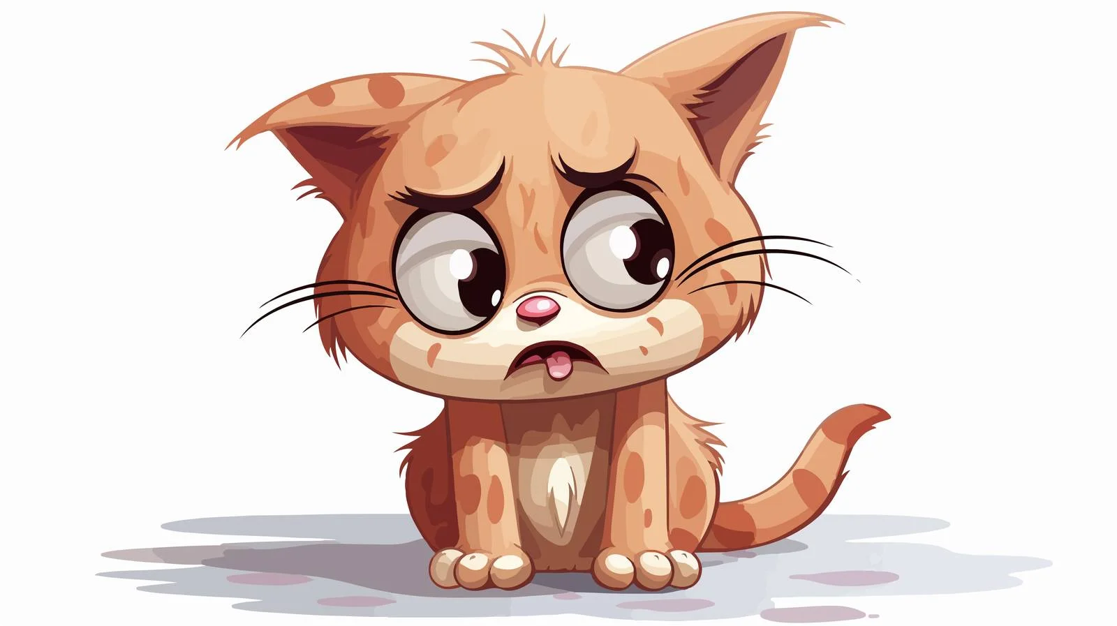 Sad Cartoon Cat Illustration — free download from Dotvec