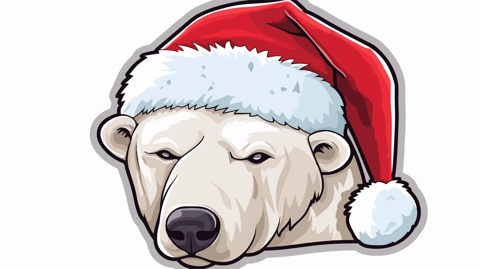 Sympathetic Polar Bear Sticker Drawing — free download from Dotvec