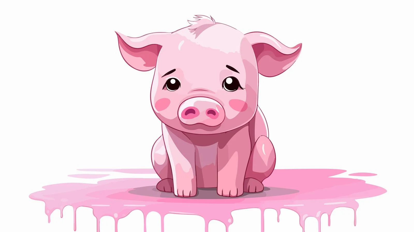Crying Pig Cartoon Vector Illustration — free download from Dotvec
