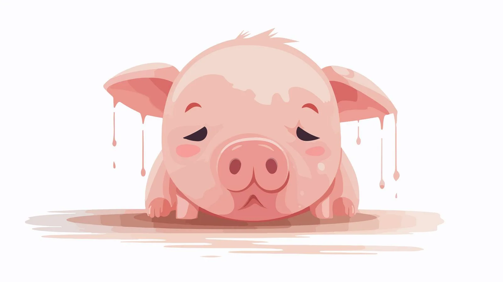 Sad Pig Cartoon Car Vector Illustration — free download from Dotvec
