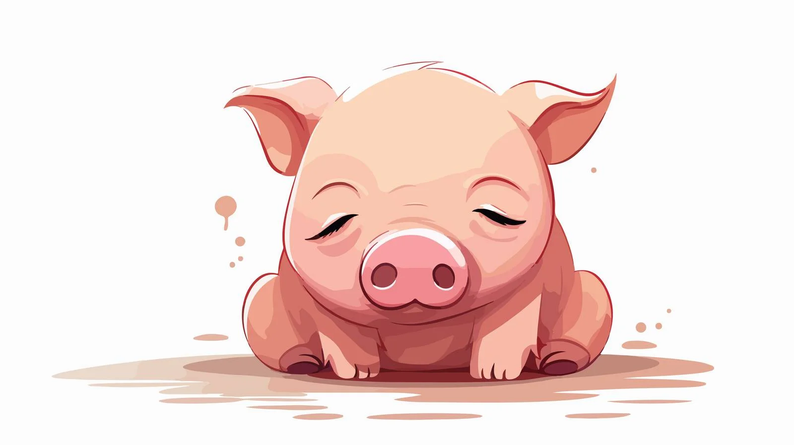 Crying Pig Cartoon Vector Illustration — free download from Dotvec