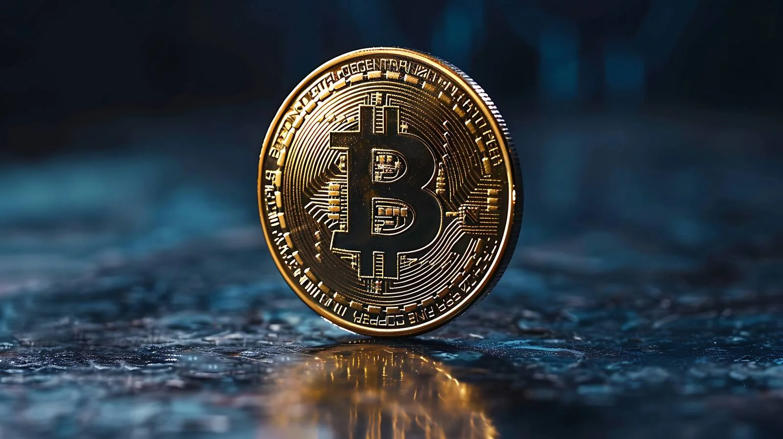 Bitcoin on Dark Background — free download from Dotvec