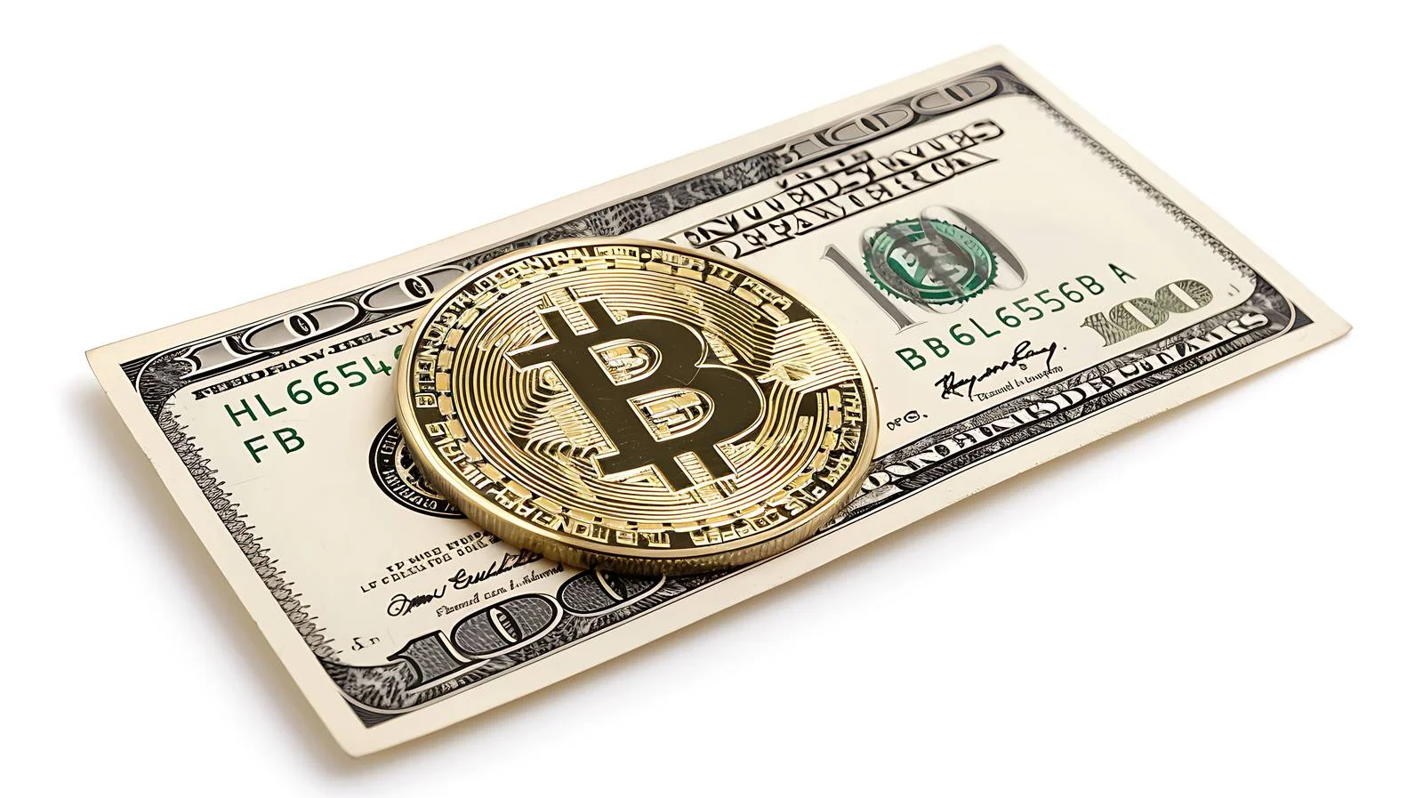 Bitcoin on US Dollar Close-Up — free download from Dotvec